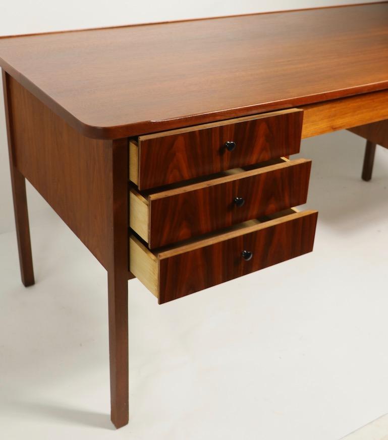 American Mid Century Walnut and Rosewood Desk