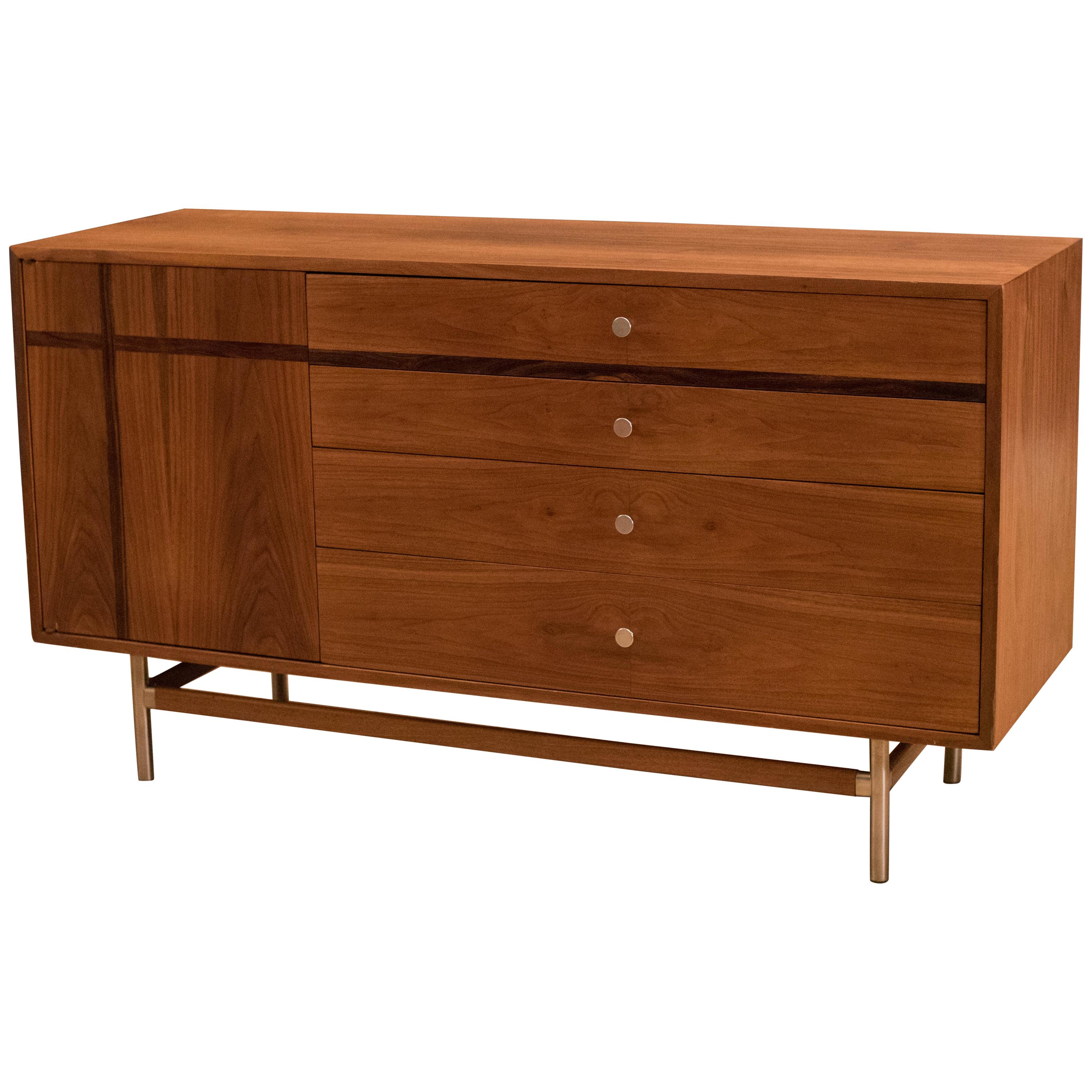 Mid Century Walnut and Rosewood Dresser