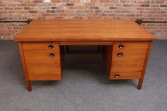 Mid-Century Walnut and Rosewood Executive Desk by Edward Wormley for Dunbar