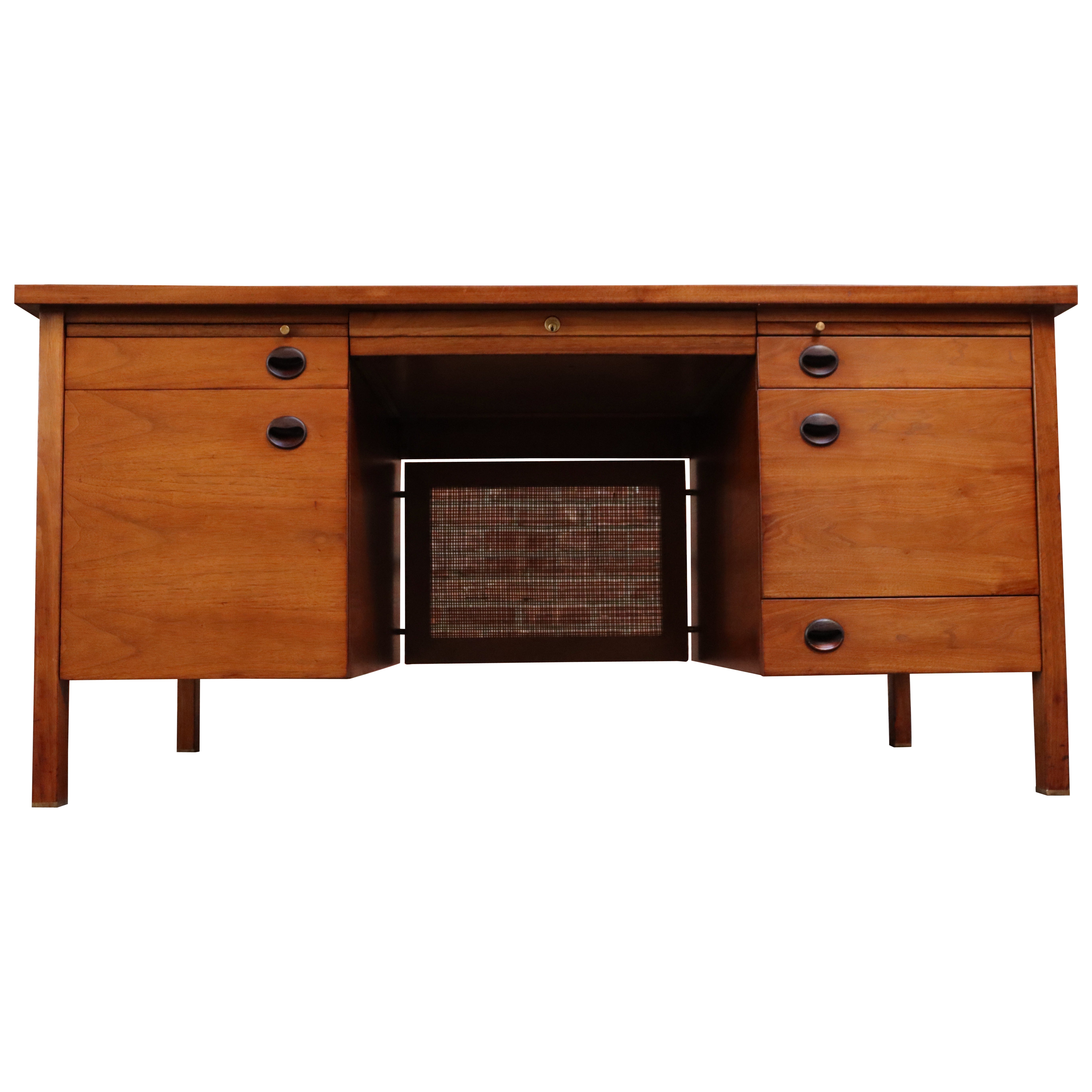 Mid-Century Walnut and Rosewood Executive Desk by Edward Wormley for Dunbar