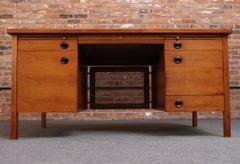 Mid-Century Walnut and Rosewood Executive Desk by Edward Wormley for Dunbar