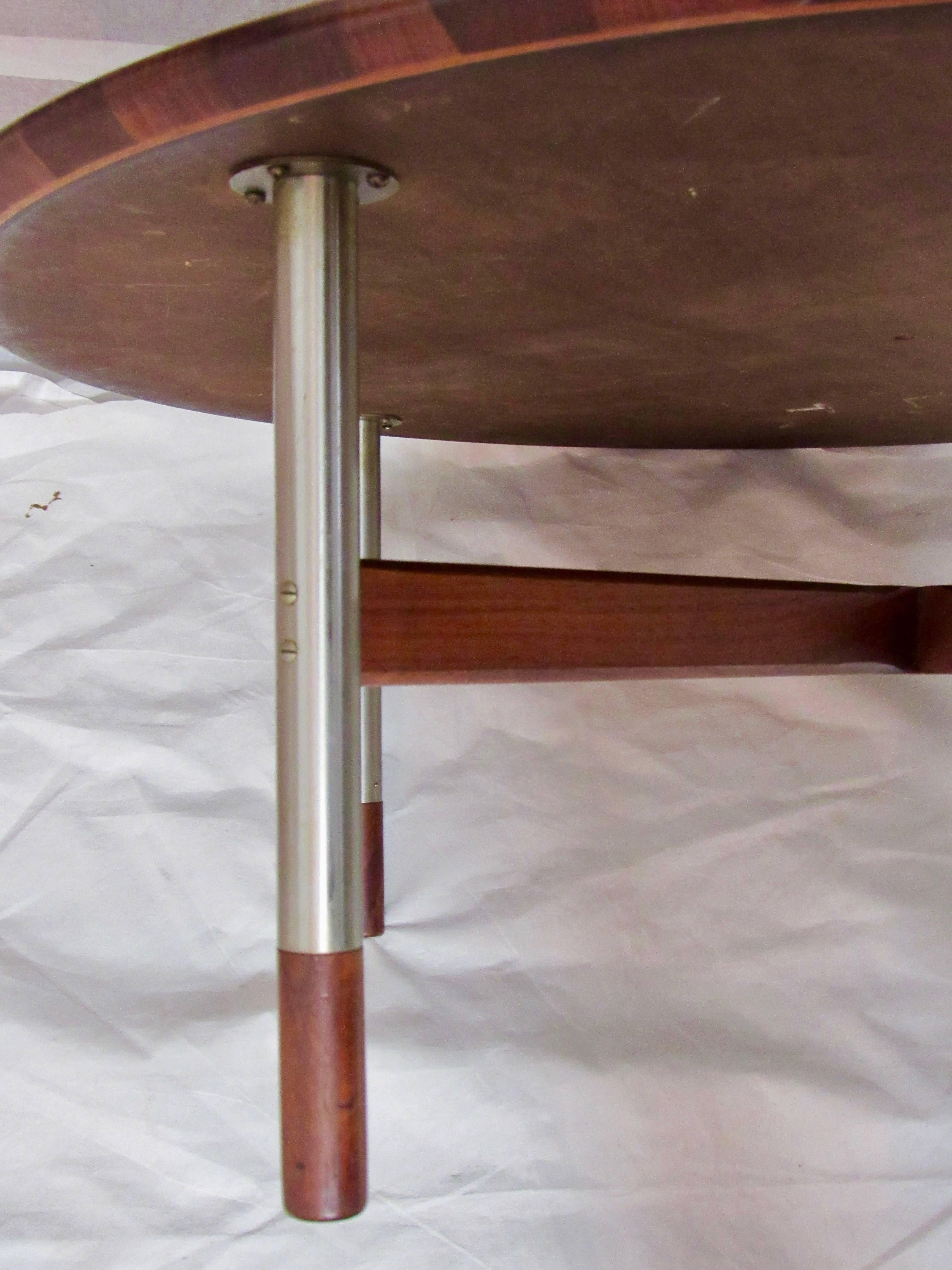 Américain Jack Cartwright Table basse en noyer et acier pour Founders Furniture C. C. 1965 en vente