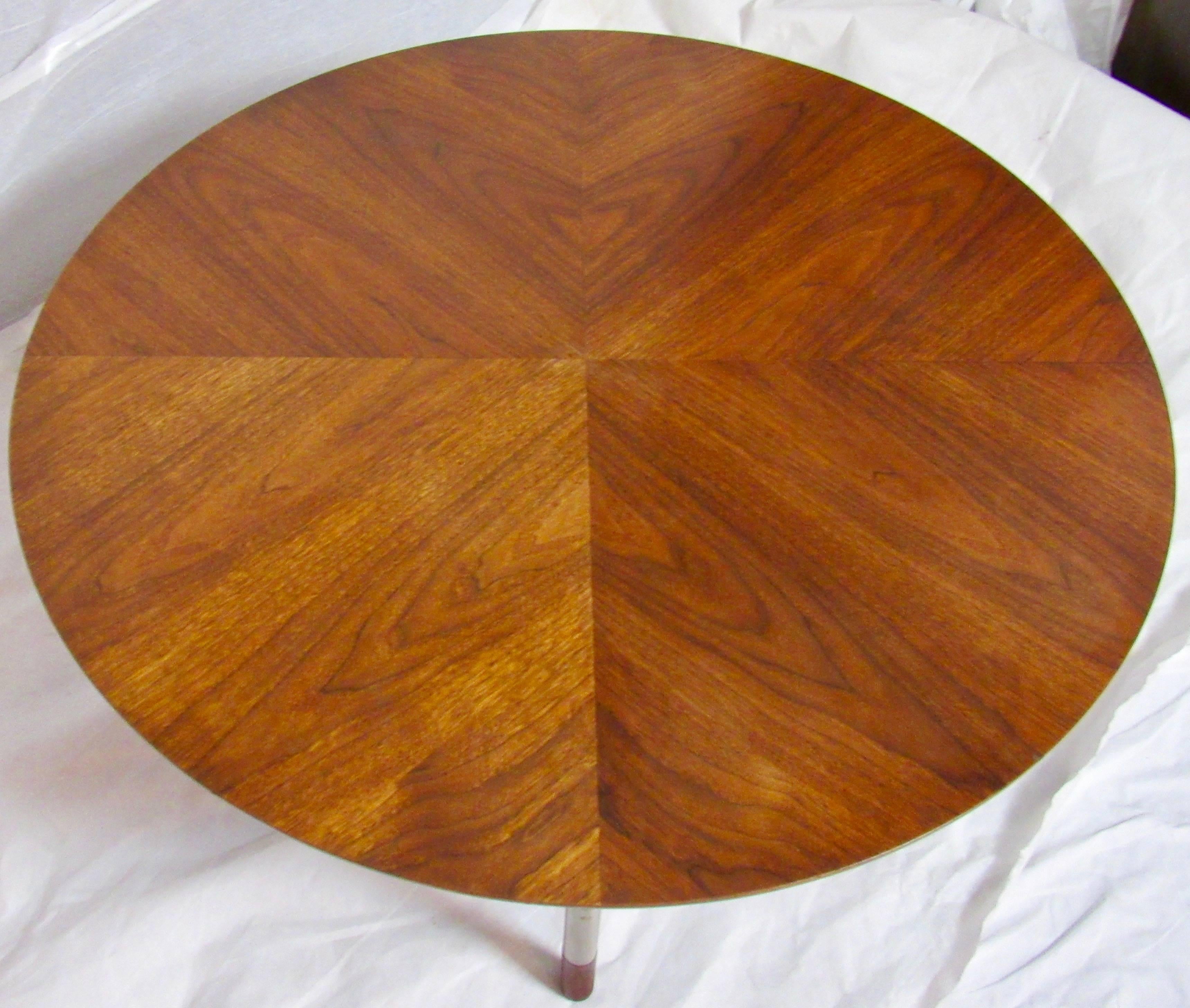 Plated Jack Cartwright Walnut and Steel Coffee Table for Founders Furniture C. 1965 For Sale