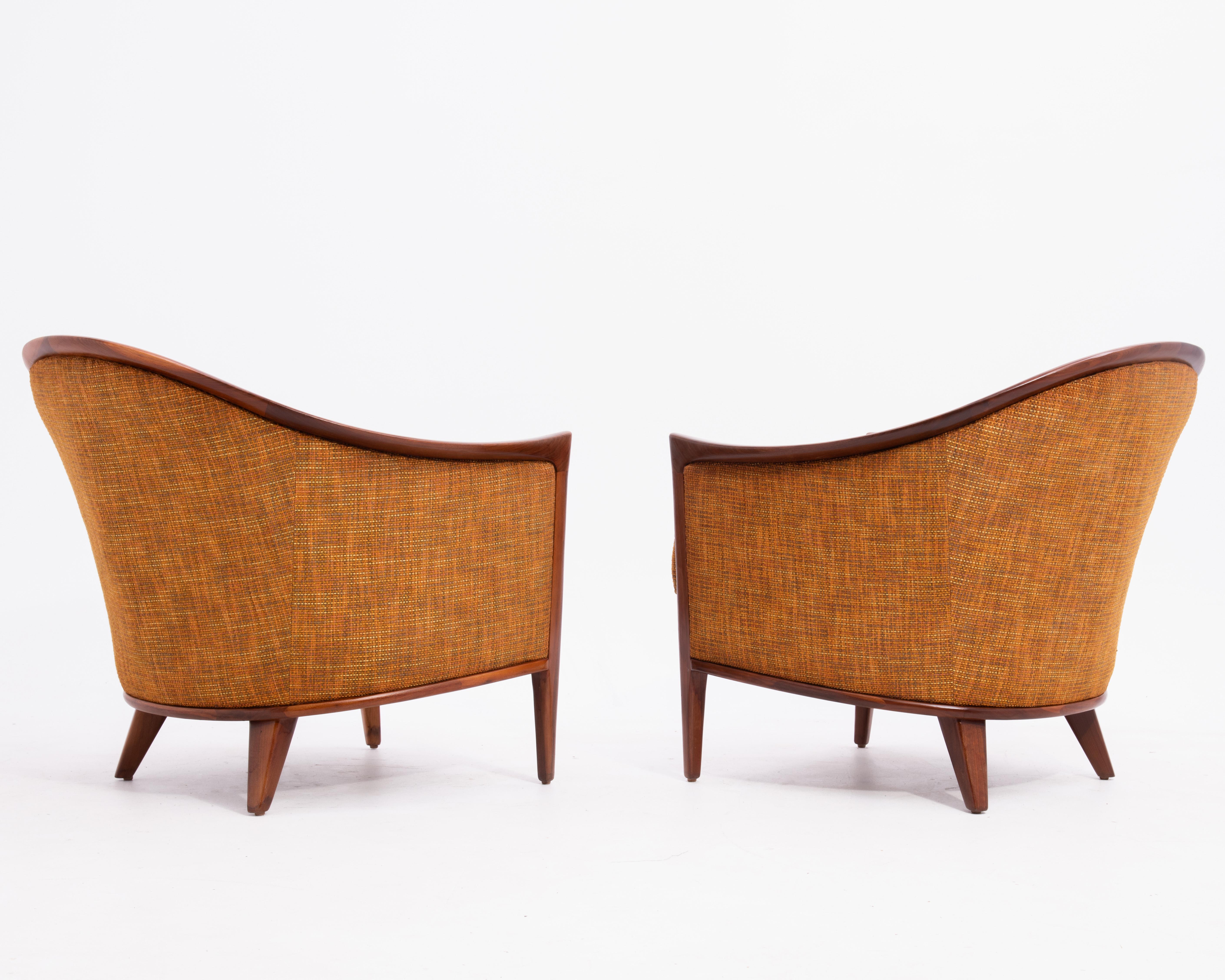 Mid-Century Modern Mid Century Walnut Aristokrat Lounge Chair Bertil Fridhagen Sweden 1960s a Pair