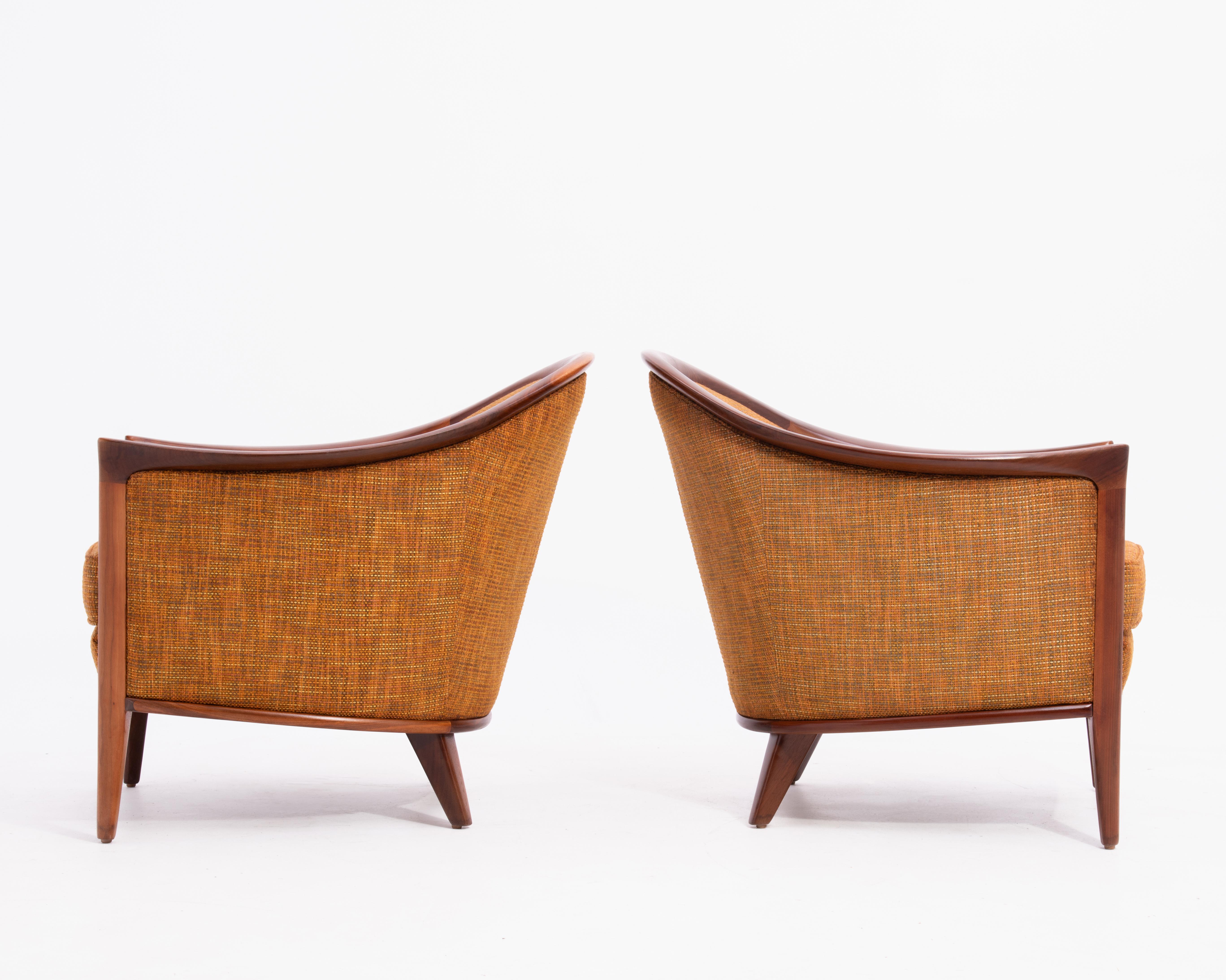 Mid-20th Century Mid Century Walnut Aristokrat Lounge Chair Bertil Fridhagen Sweden 1960s a Pair