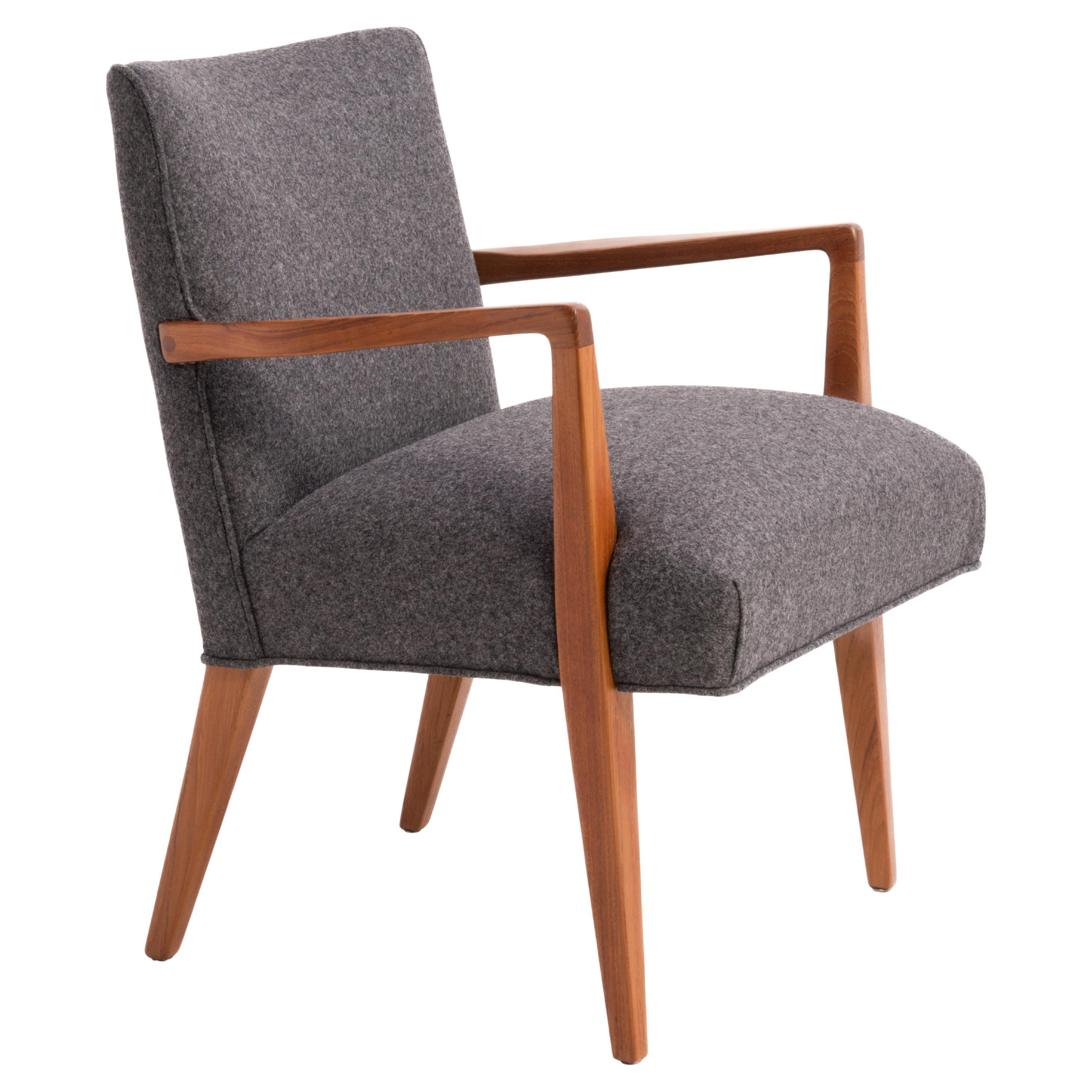 Mid Century Walnut Armchair Knoll Maraham Wool Jens Risom Attributed Restored