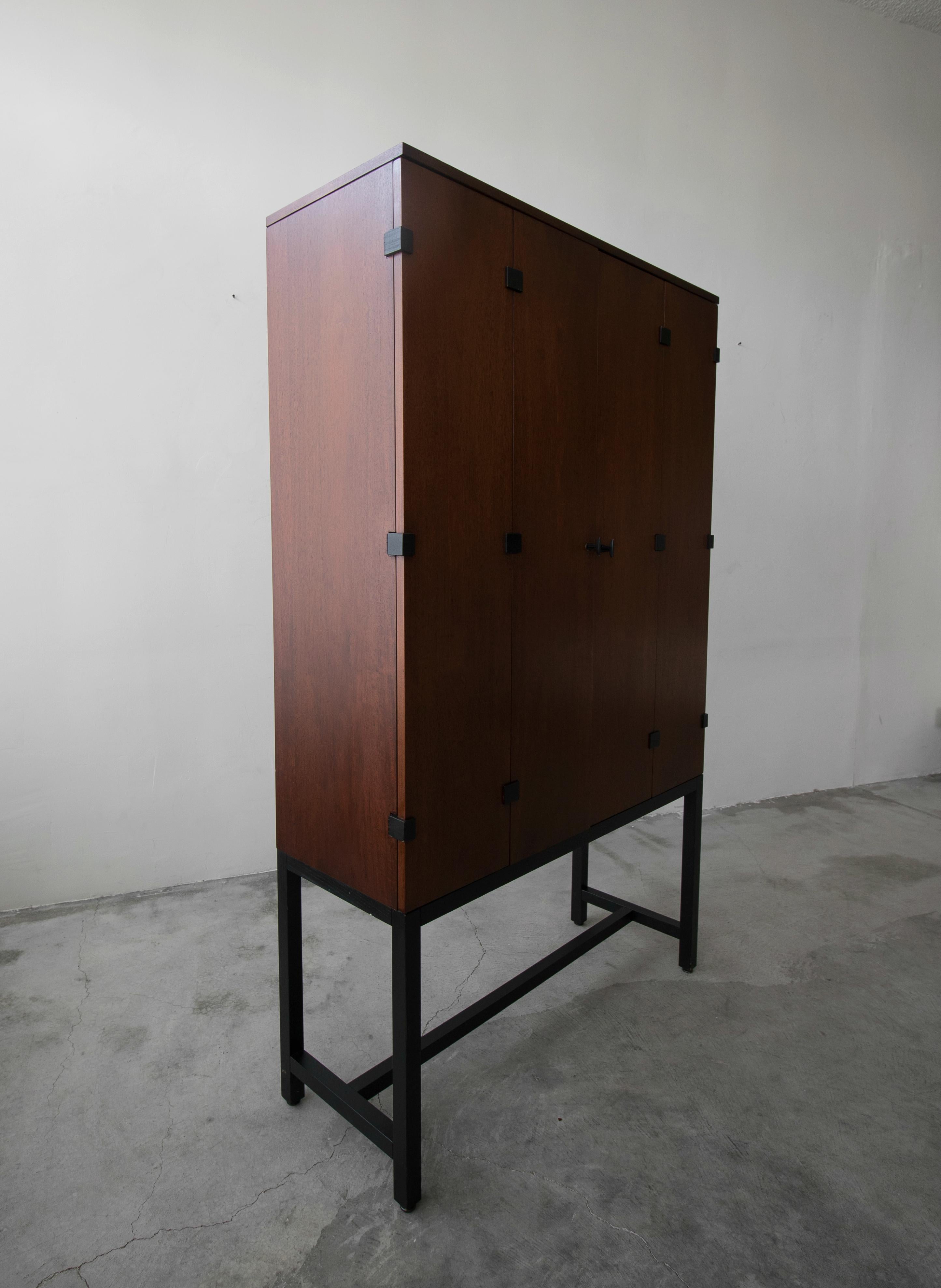 Midcentury Walnut Armoire Cabinet by Directional In Good Condition In Las Vegas, NV