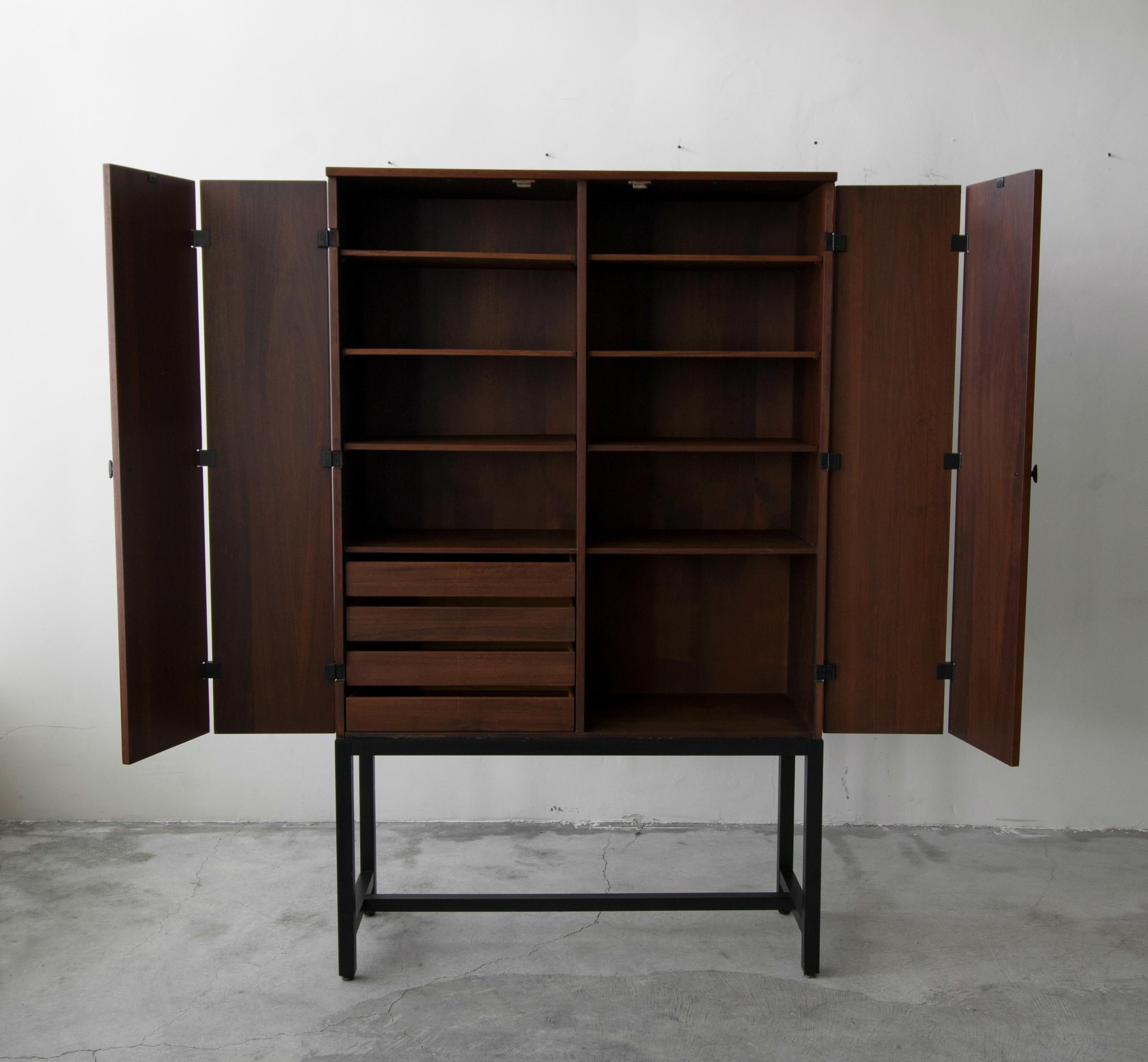 20th Century Midcentury Walnut Armoire Cabinet by Directional