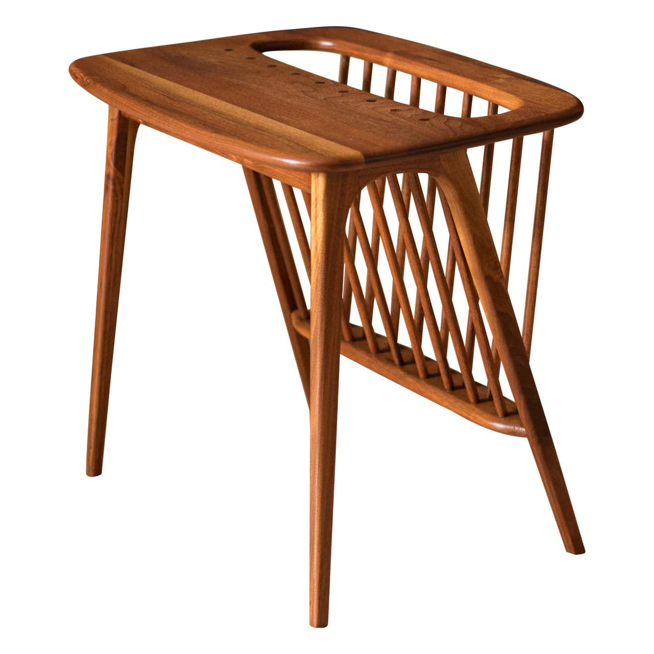 Mid Century Walnut Arthur Umanoff Magazine Rack End Table at 1stDibs
