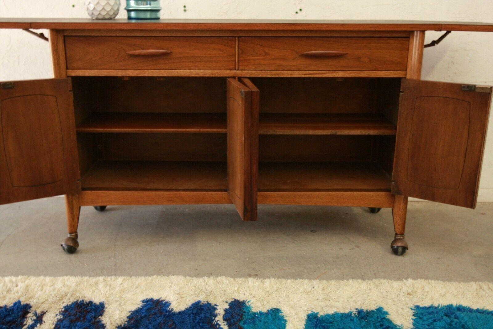 North American Mid-Century Walnut Bar Cart From Broyhill Emphasis Line