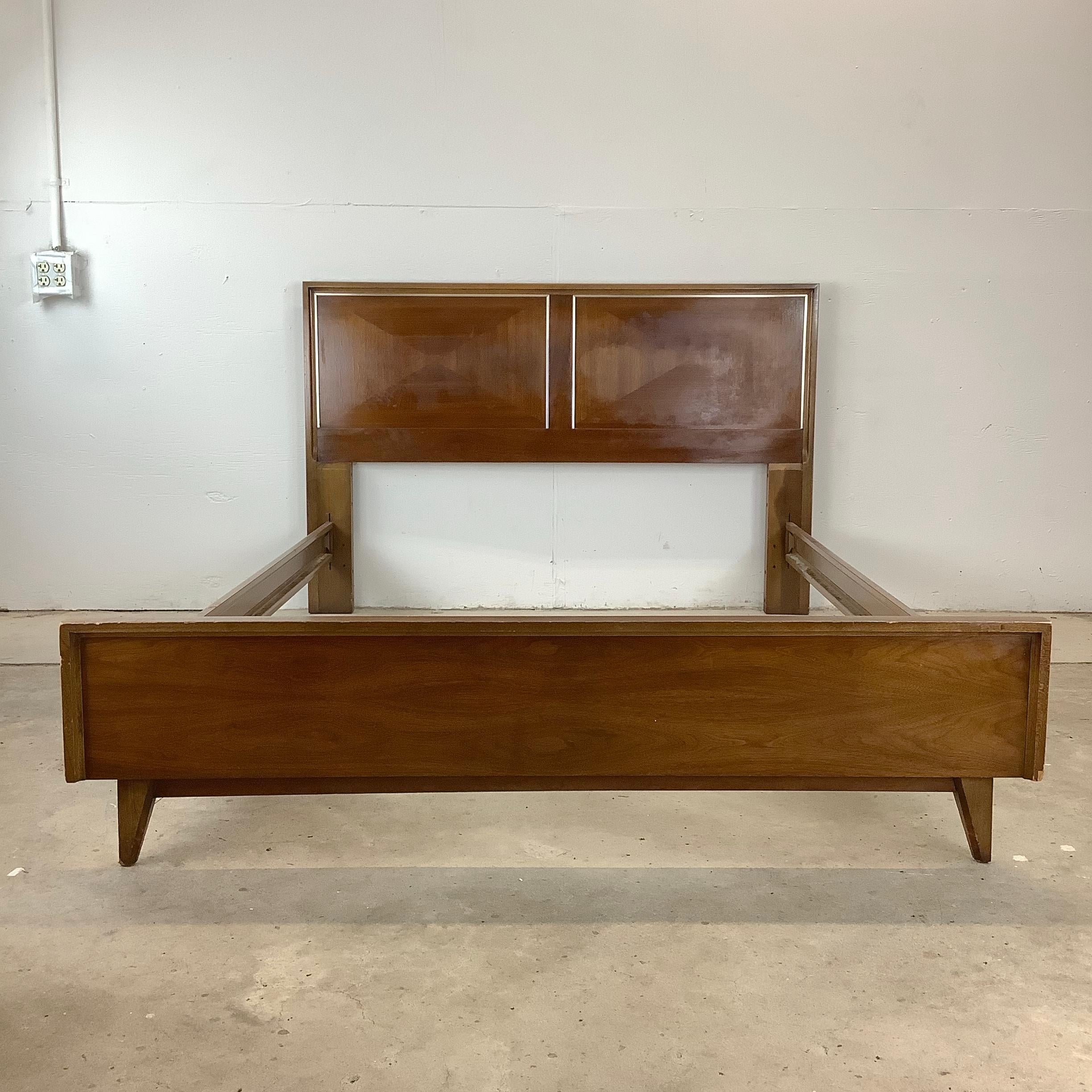 Mid-Century Modern Mid-Century Walnut Bed Frame- full size