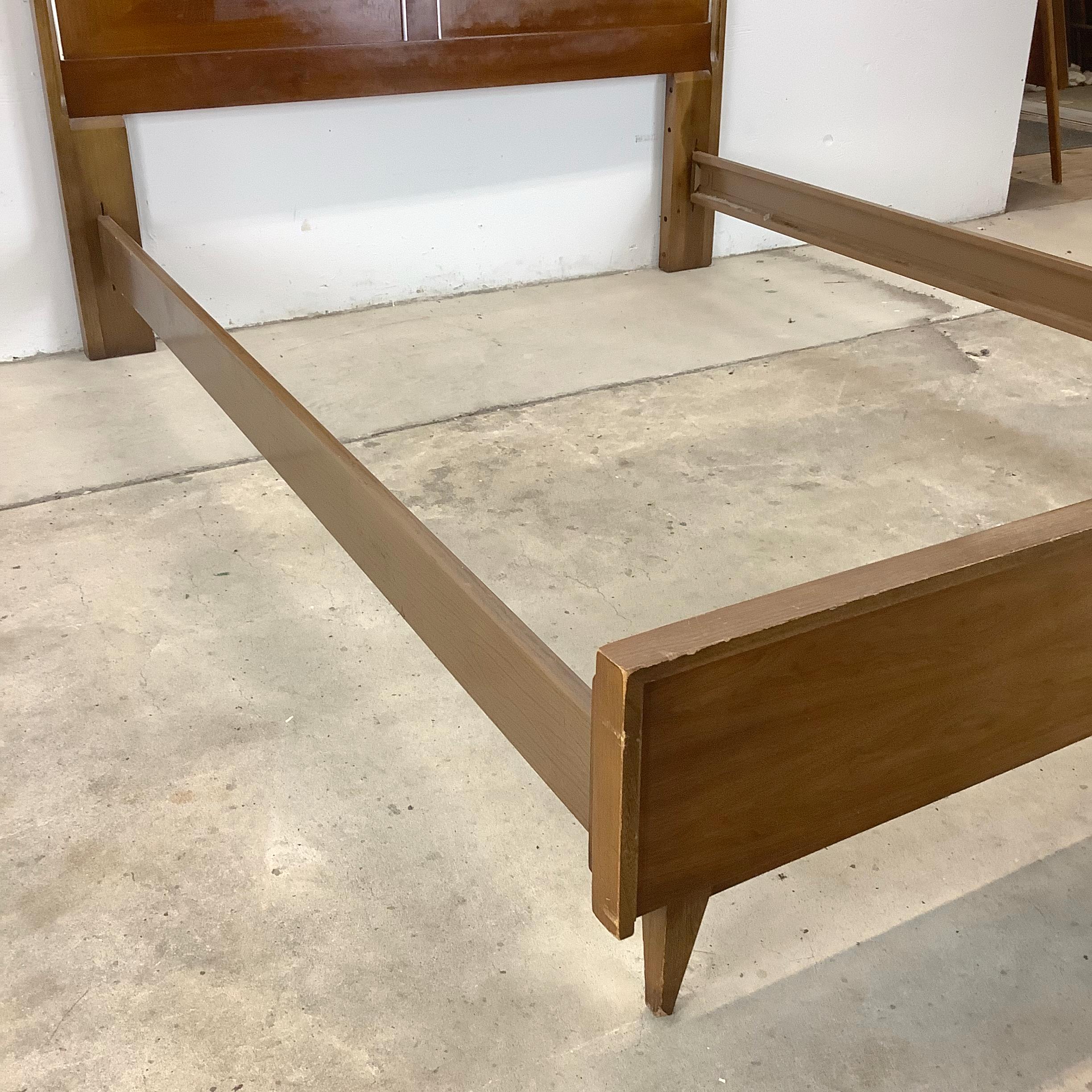 20th Century Mid-Century Walnut Bed Frame- full size