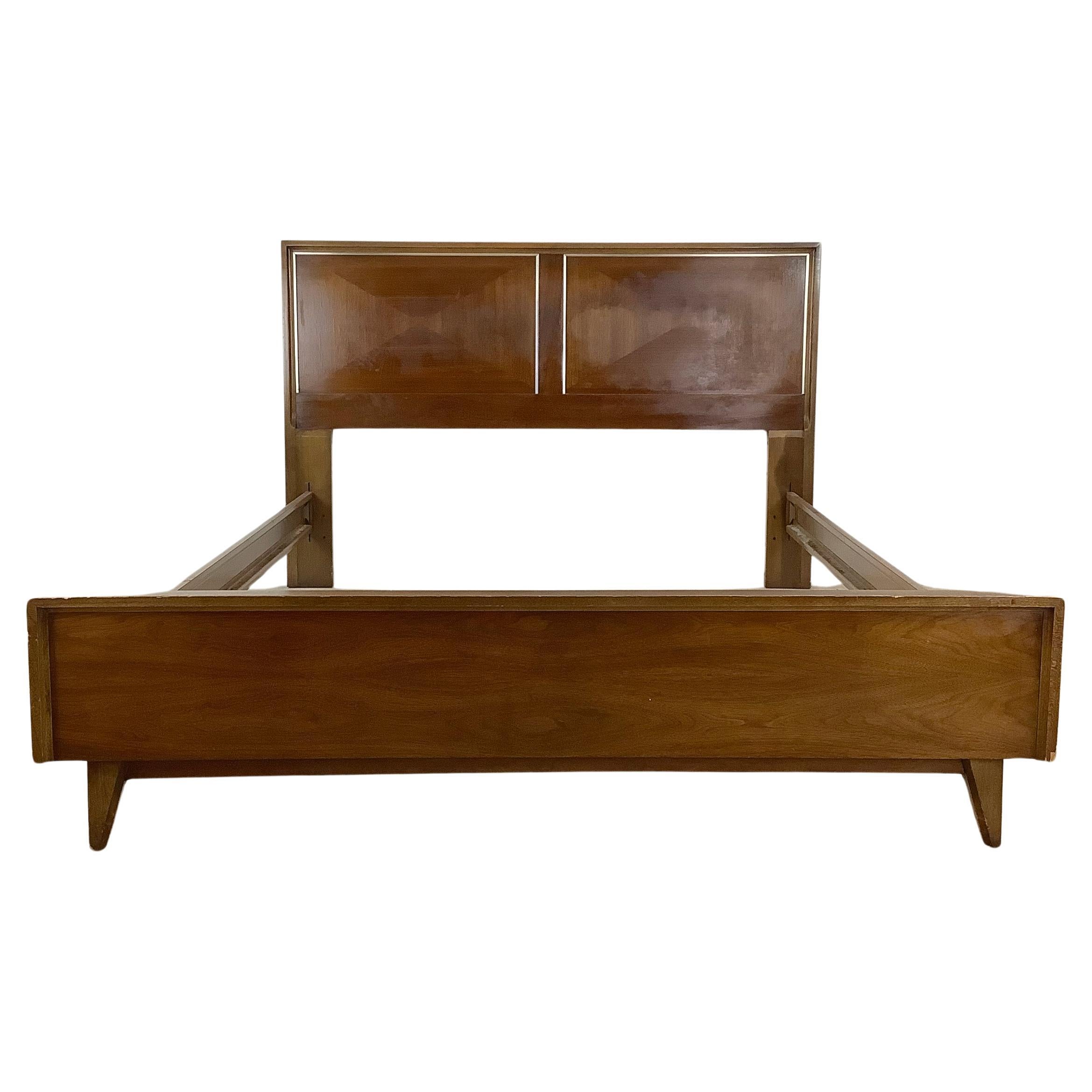Mid-Century Walnut Bed Frame- full size