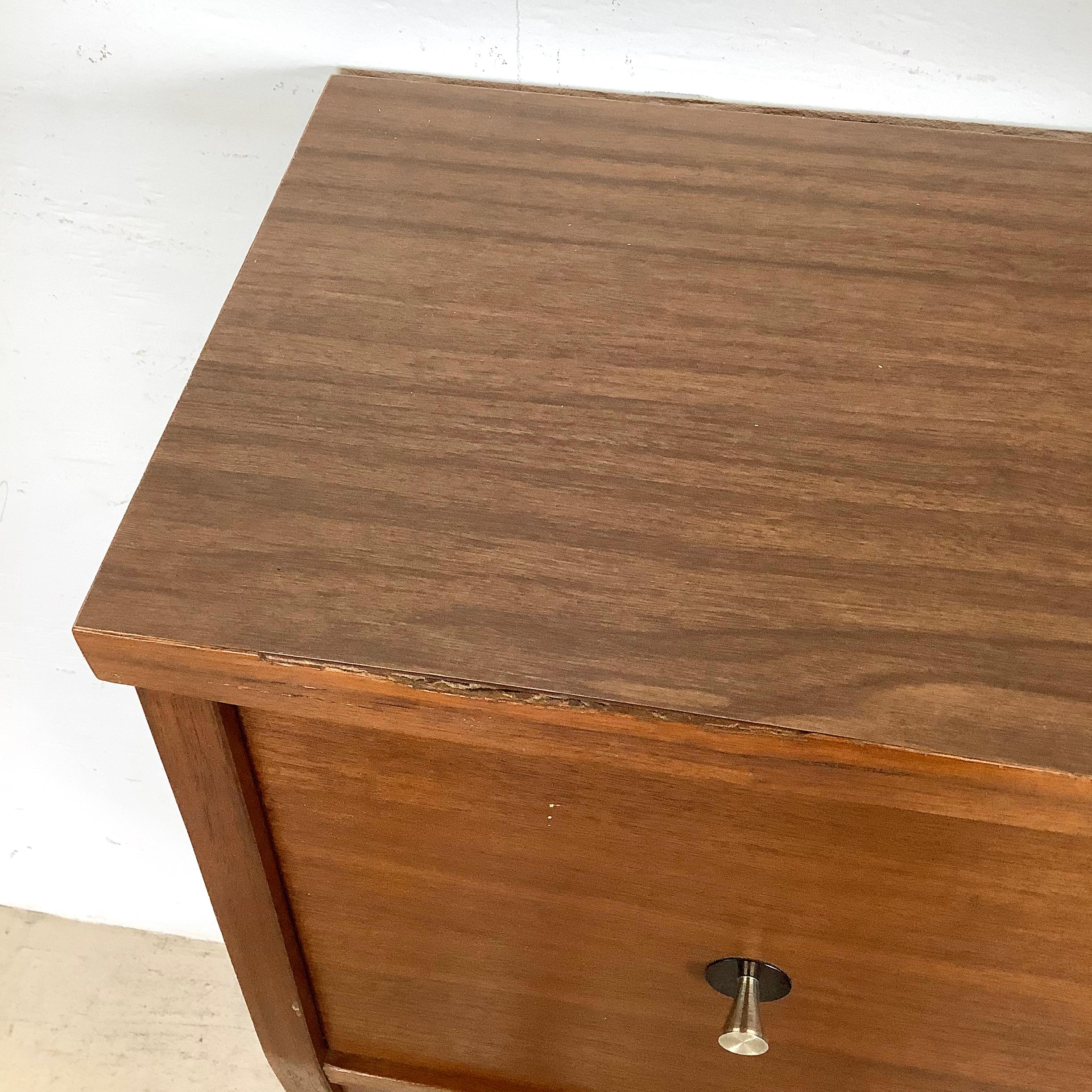 Mid-Century Walnut Bedframe With Storage Headboard- Twin For Sale 6