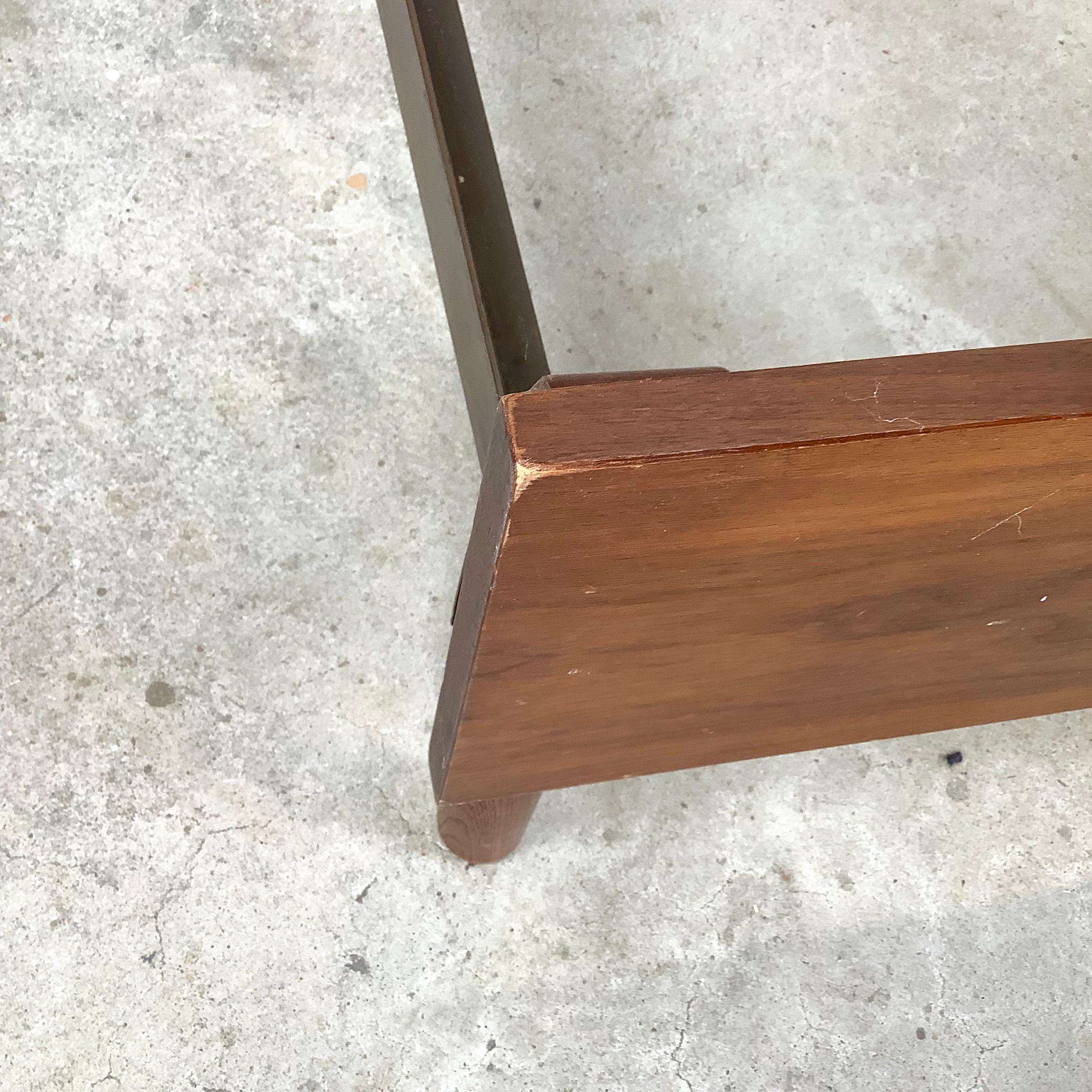 Mid-Century Walnut Bedframe With Storage Headboard- Twin For Sale 7