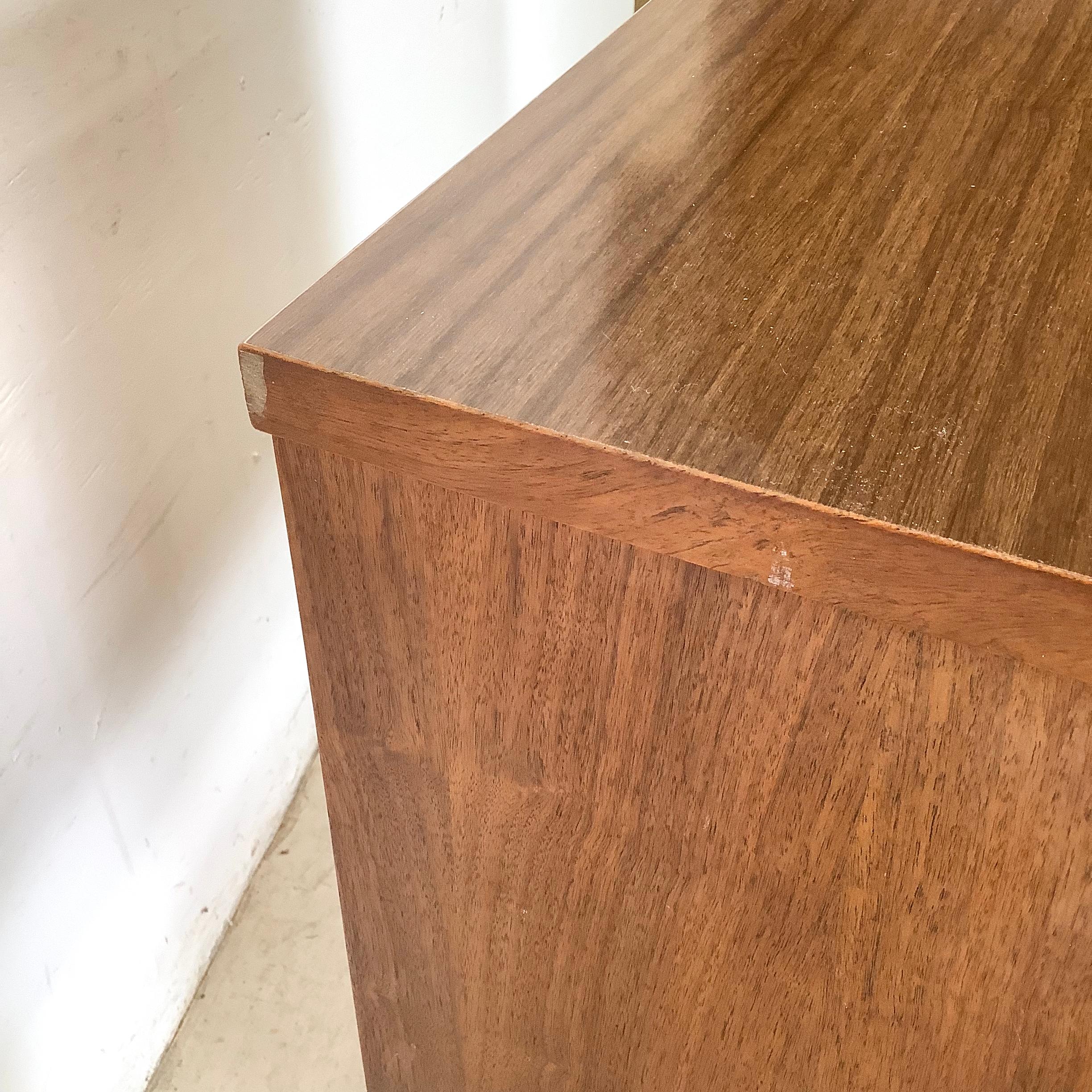 Mid-Century Walnut Bedframe With Storage Headboard- Twin For Sale 12