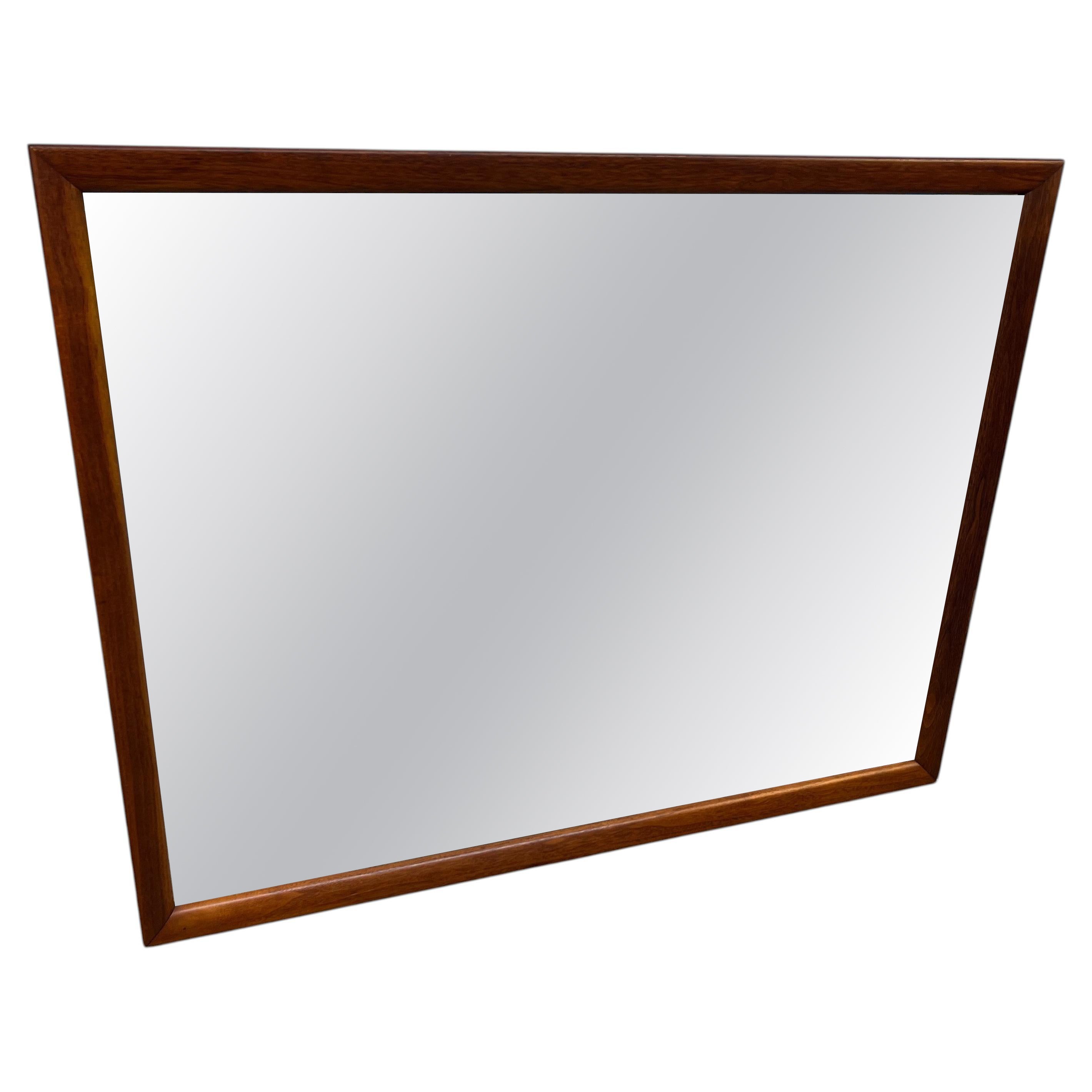 Mid-Century Walnut Bedroom Wall Mirror