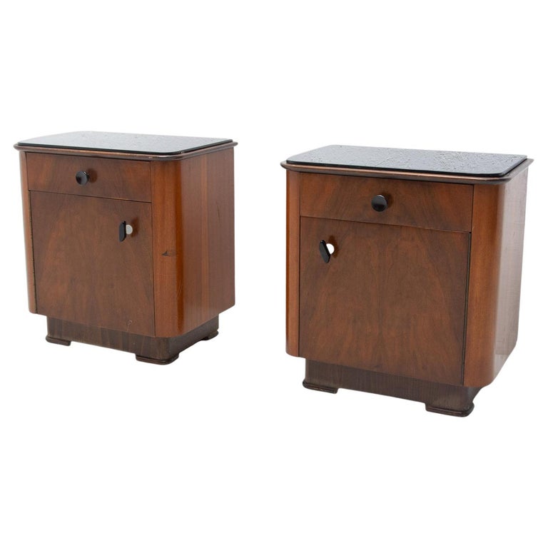Mid Century Walnut Bedside Tables by Up Zavody, 1960´s, Set of 2 For
