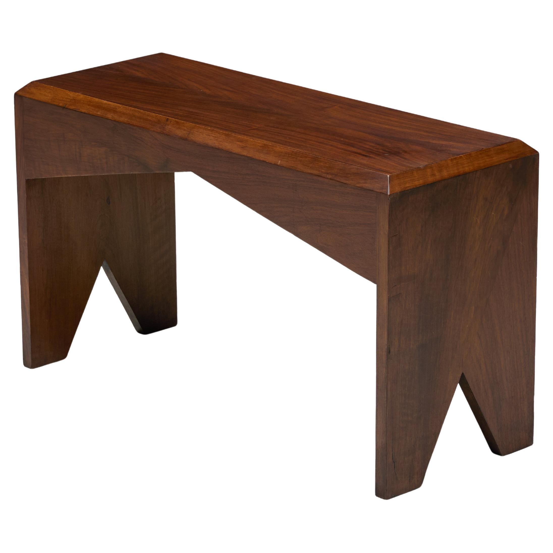 Mid-Century Walnut Bench, France, Late 20th Century