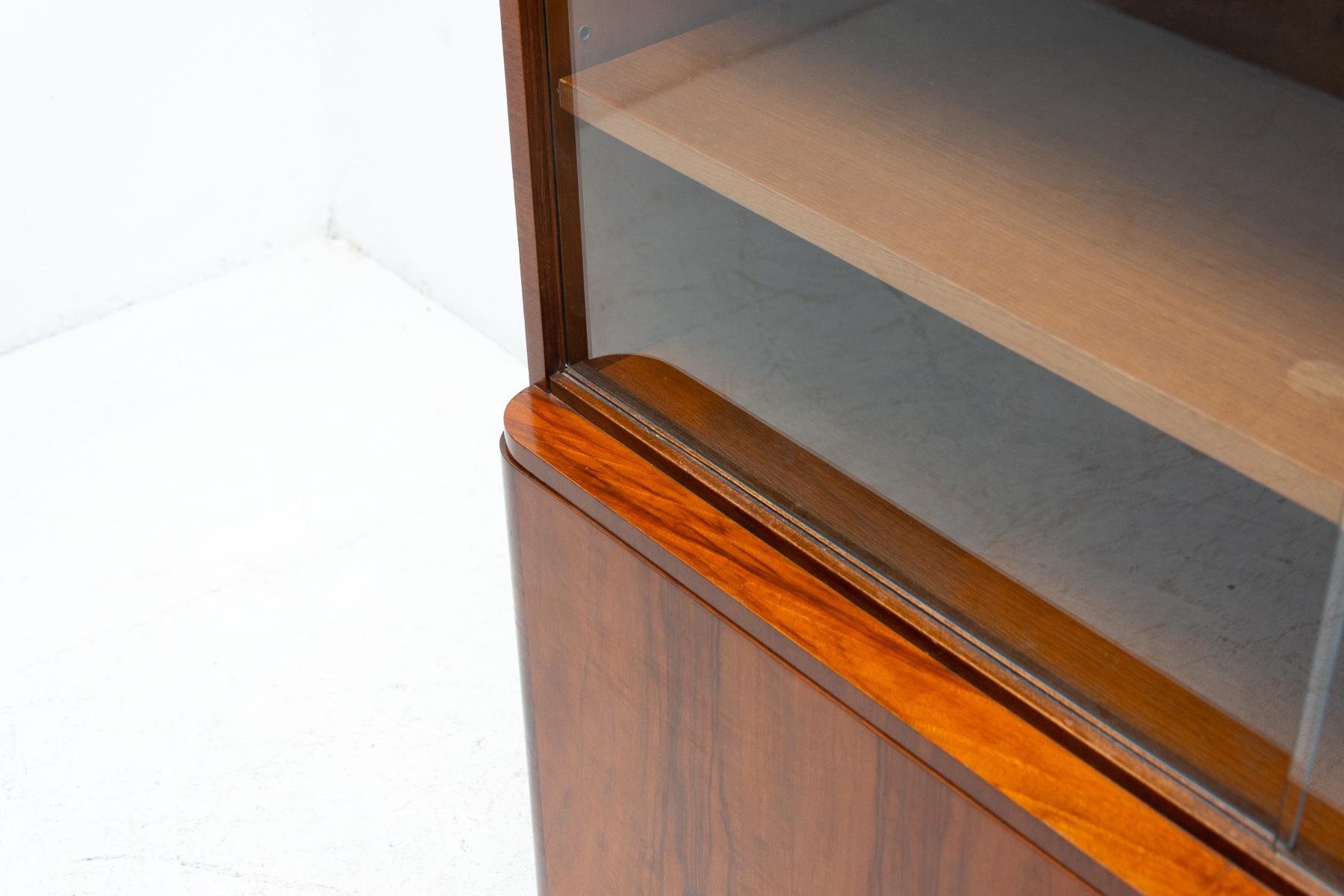 Mid-Century Walnut Bookcase from UP Zavody, Czechoslovakia 9