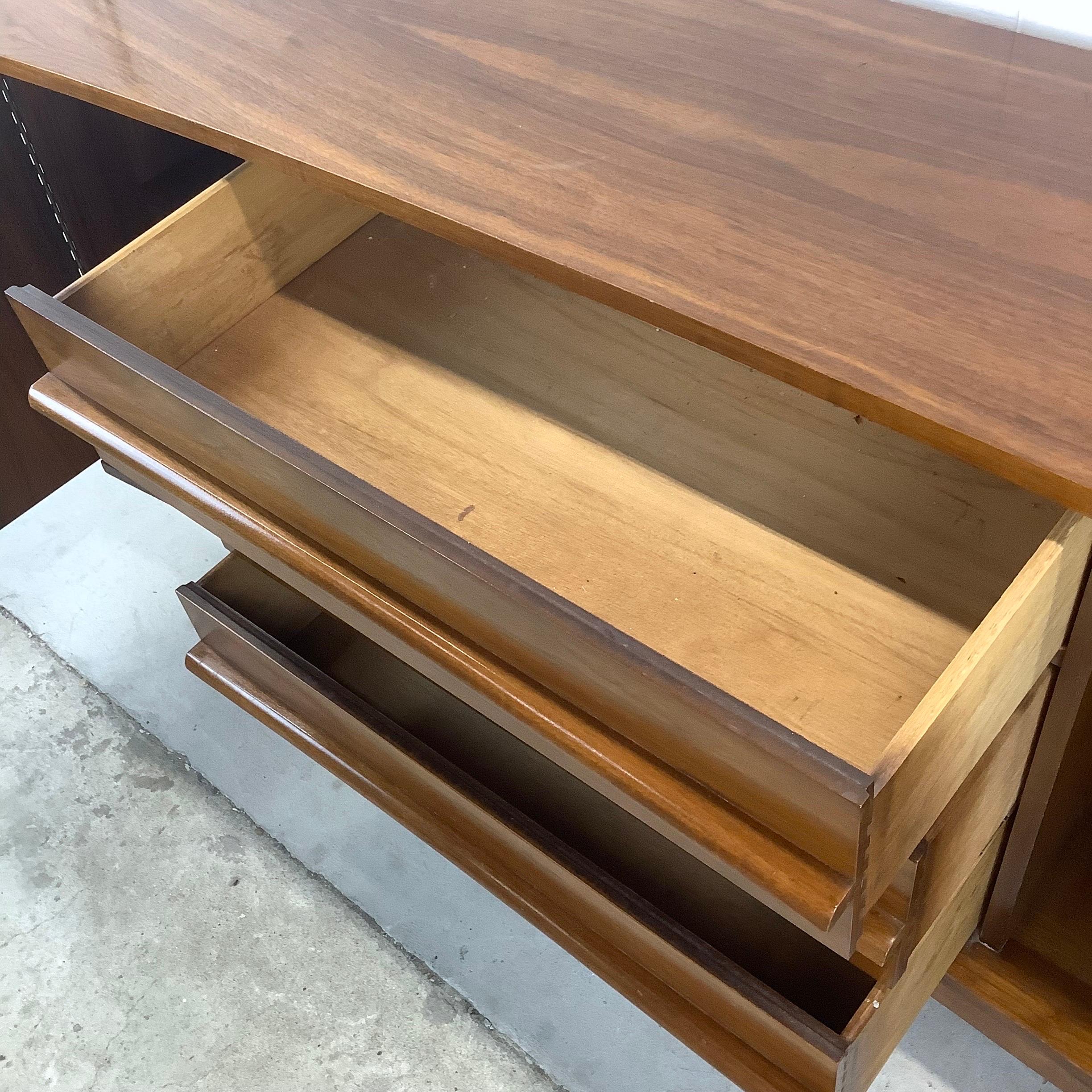Mid-Century Walnut Bow Front Credenza by Young Mfg 4