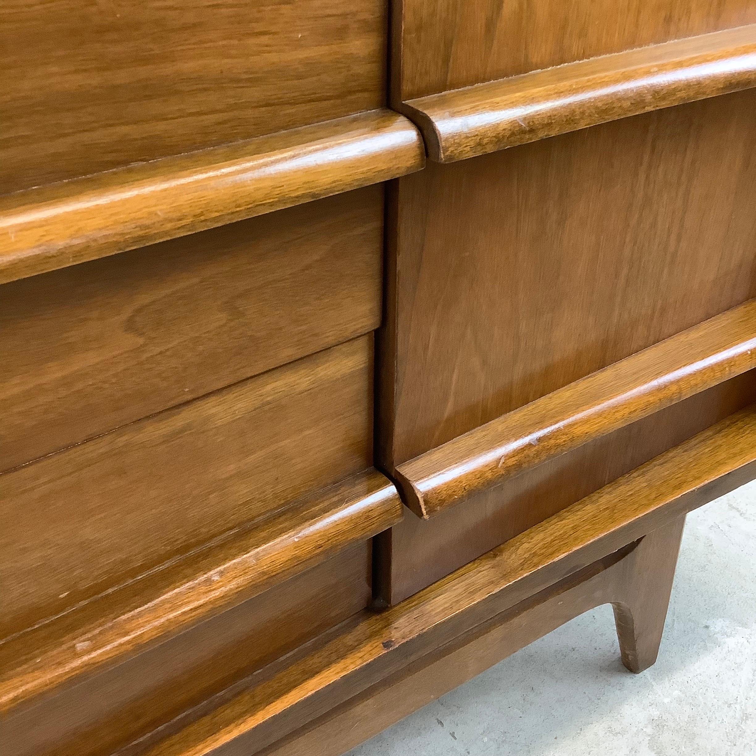 Mid-Century Walnut Bow Front Credenza by Young Mfg 11
