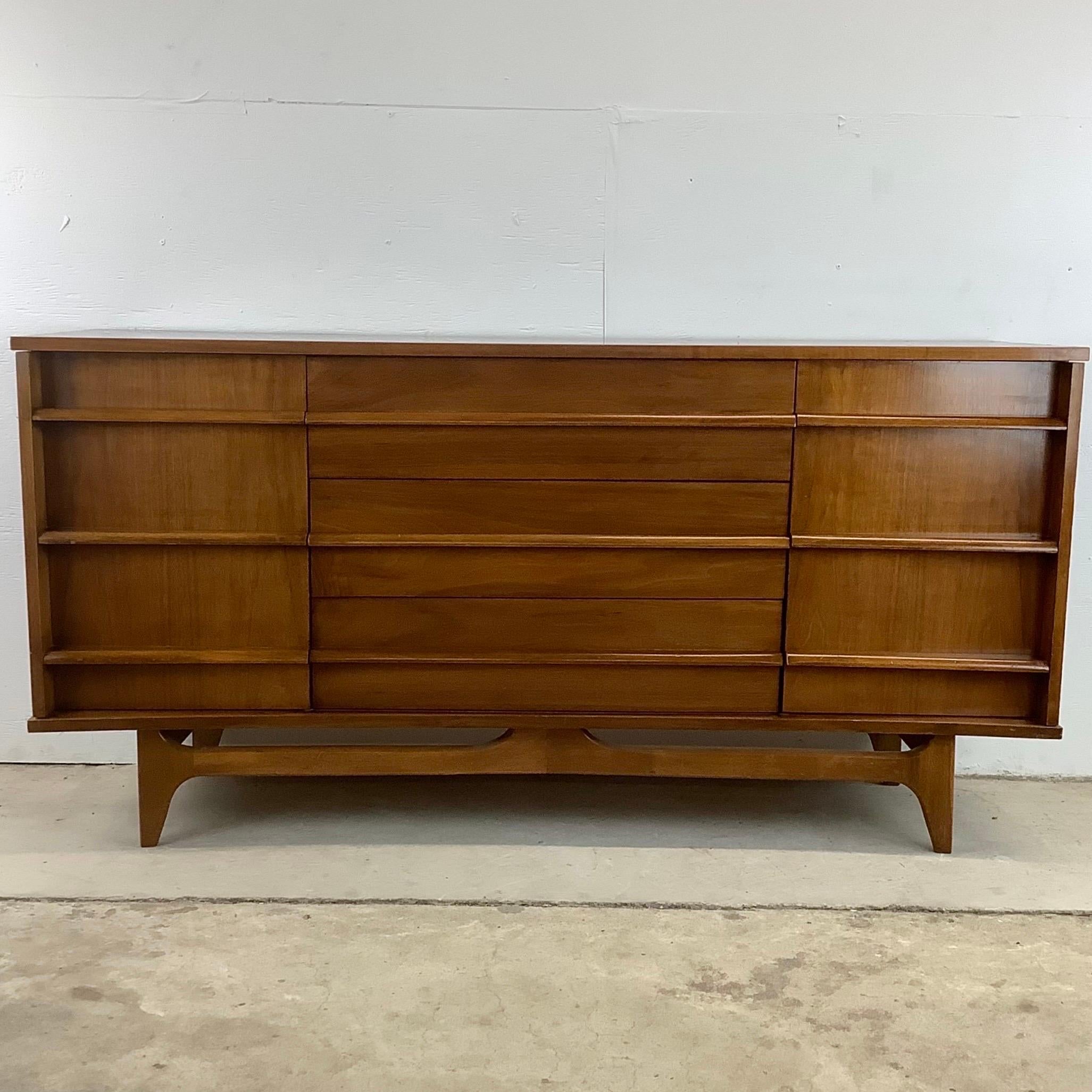 Mid-Century Modern Mid-Century Walnut Bow Front Credenza by Young Mfg
