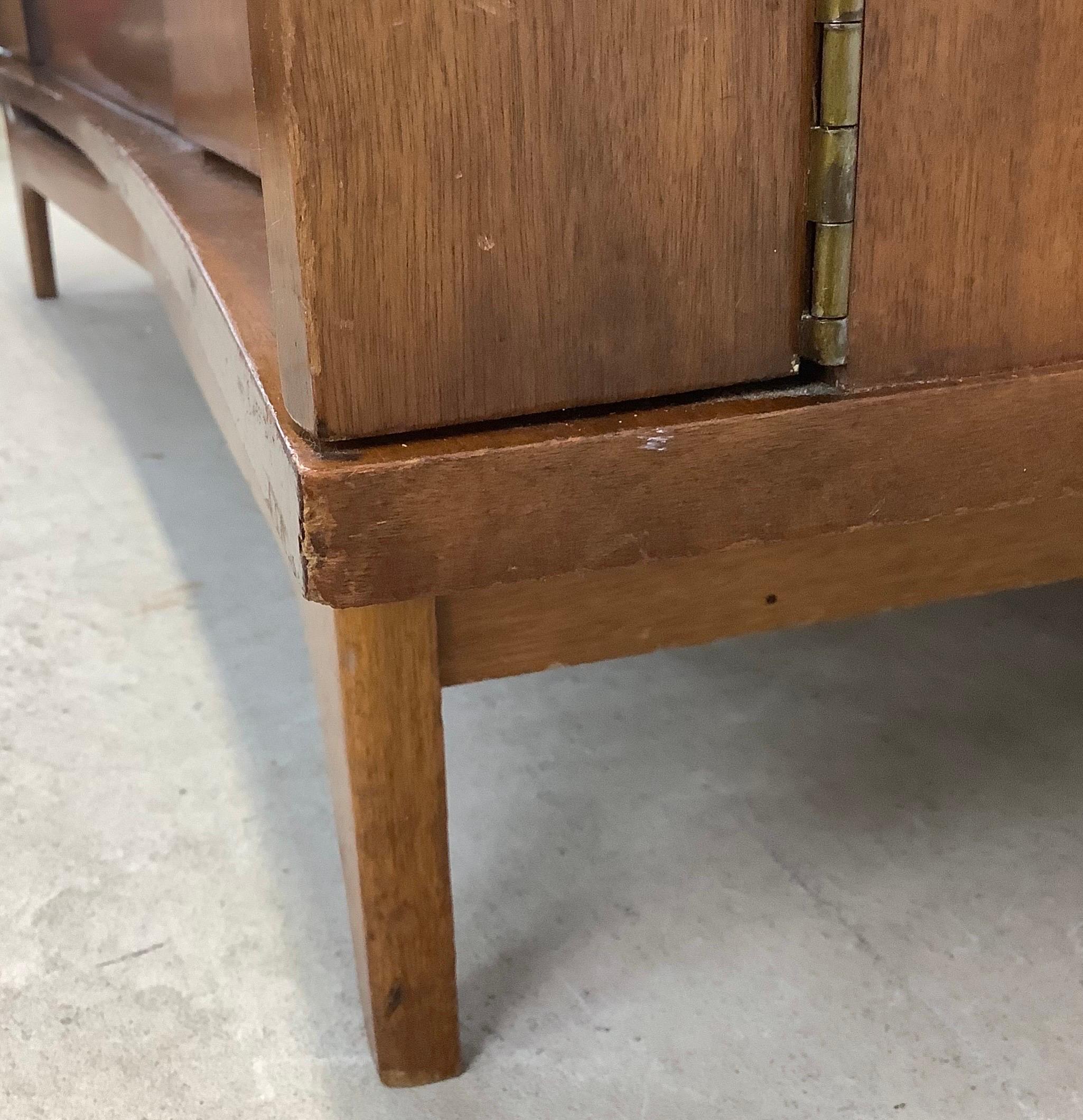 Mid-Century Walnut Bow Front Credenza by Young Mfg 1