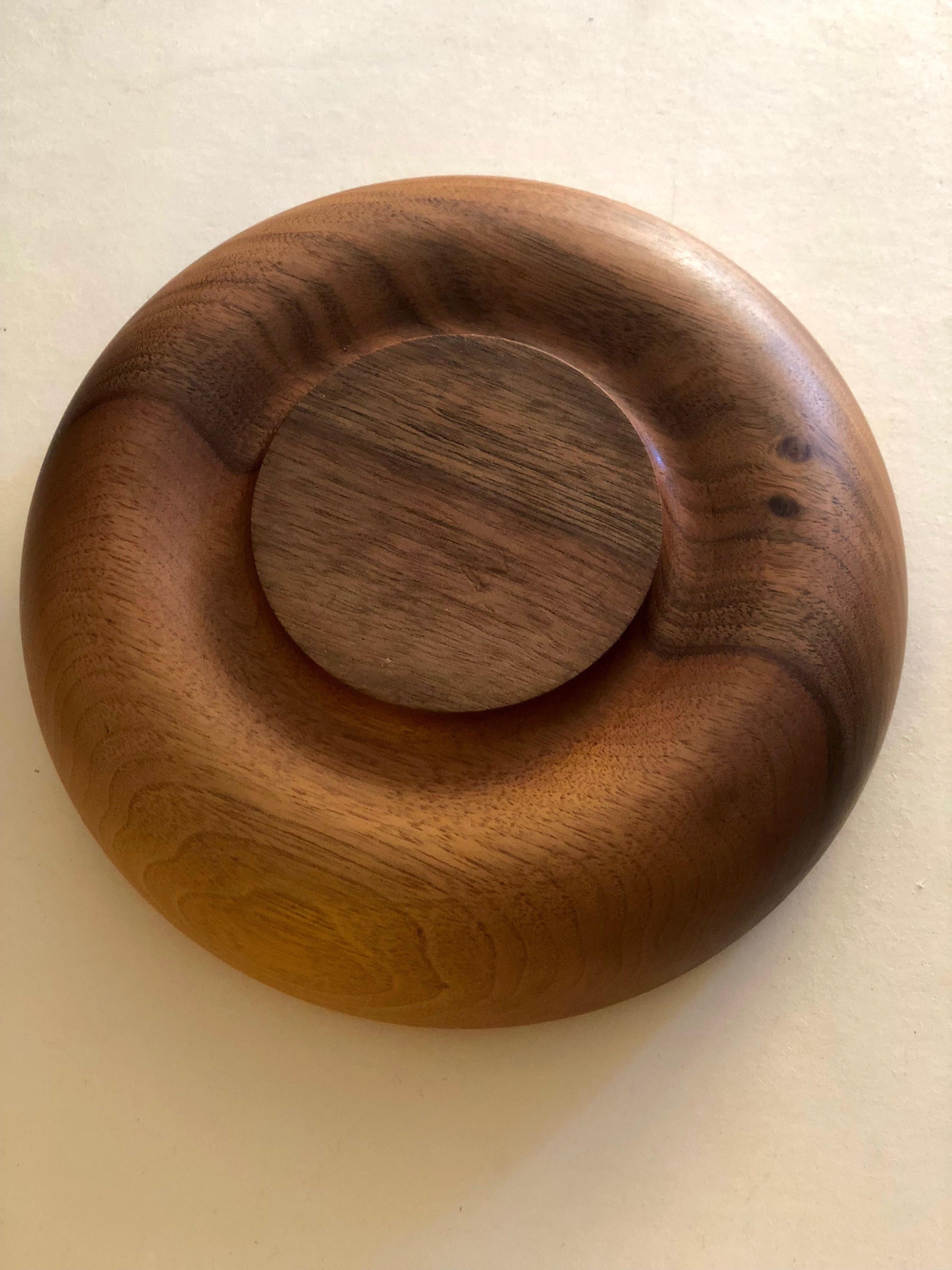 Mid-Century Walnut Bowl from Scandinavia 1960's For Sale 2