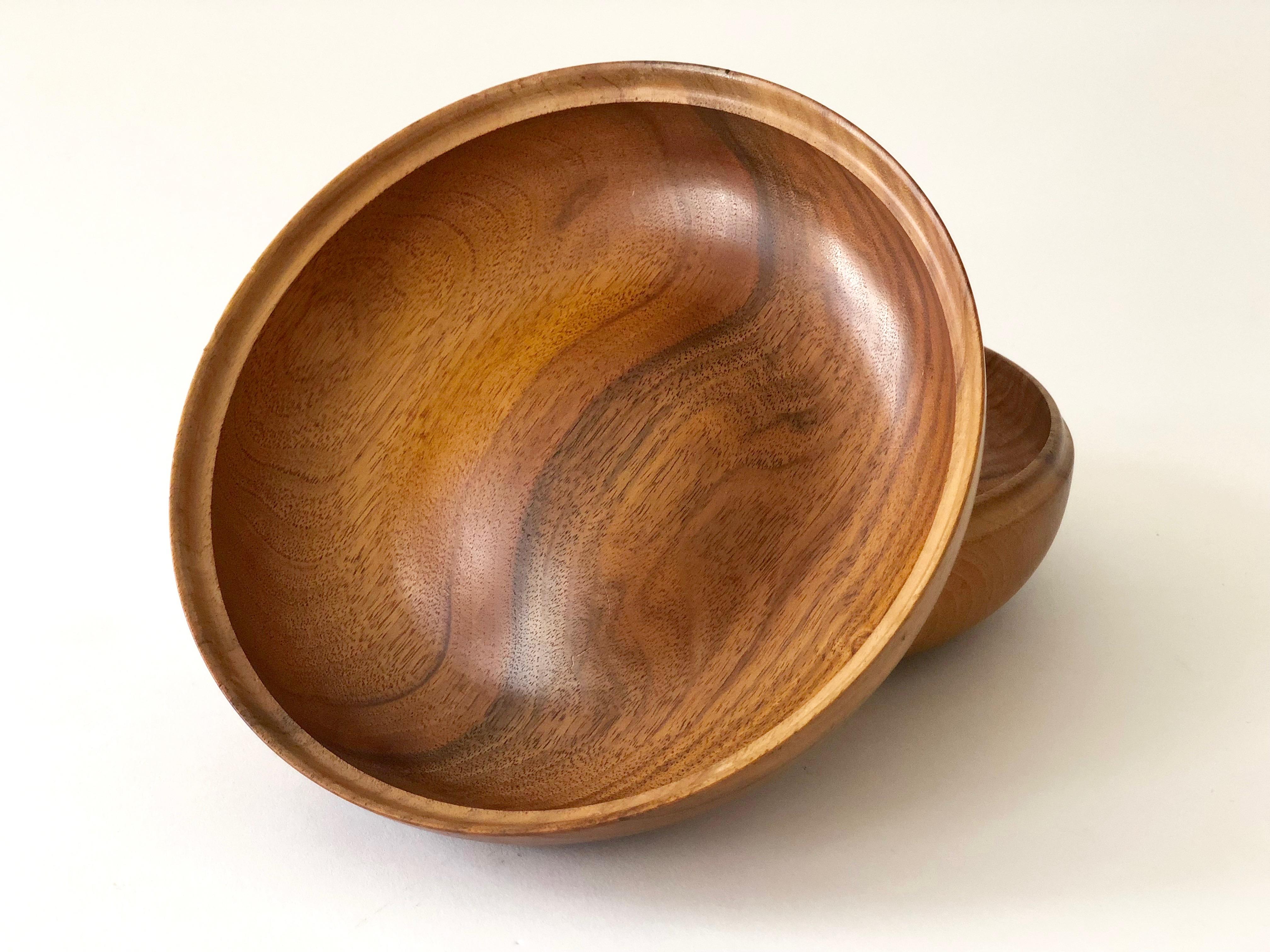 Hardwood Mid-Century Walnut Bowl from Scandinavia 1960's For Sale