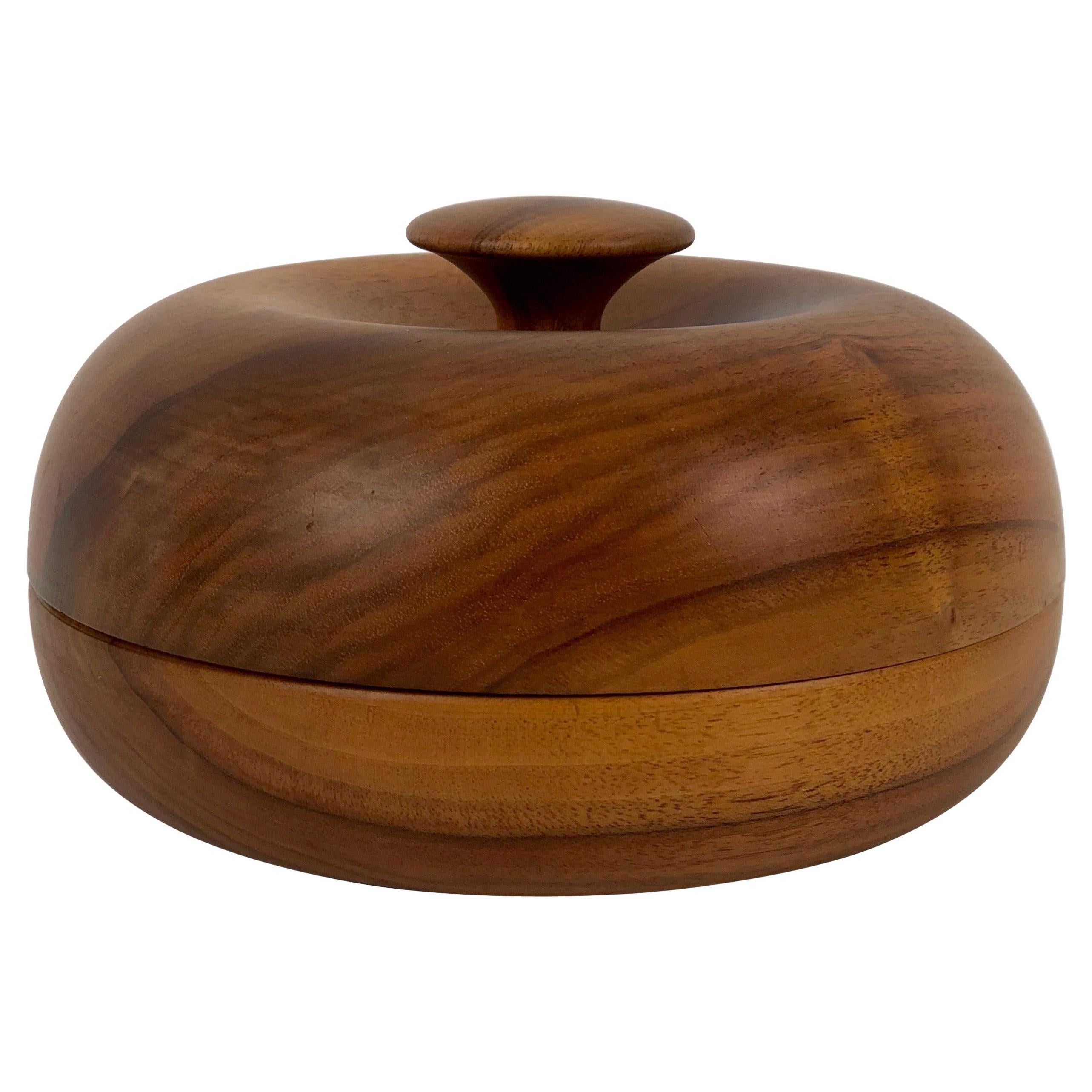 Mid-Century Walnut Bowl from Scandinavia 1960's For Sale