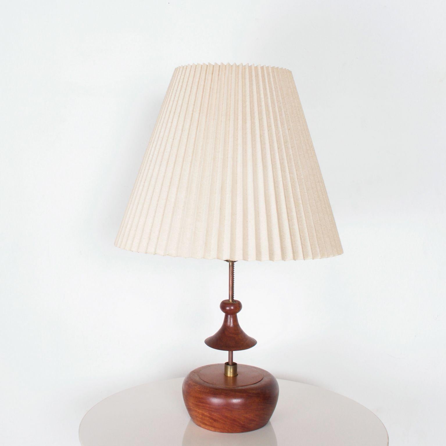 Mid-Century Modern 1950s Solid Walnut & Brass Table Lamp Sculptural Style Tony Paul, Westwood CA