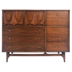 Mid-Century Walnut Broyhill Brasilia Magna Tall Chest, 1962