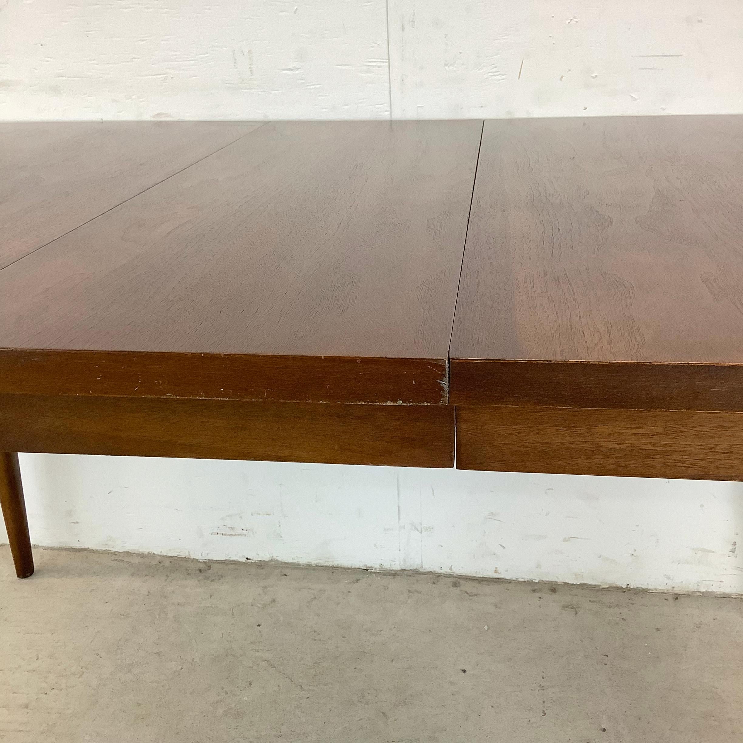 Mid-Century Walnut Broyhill Saga Dining Table With Leaf For Sale 11