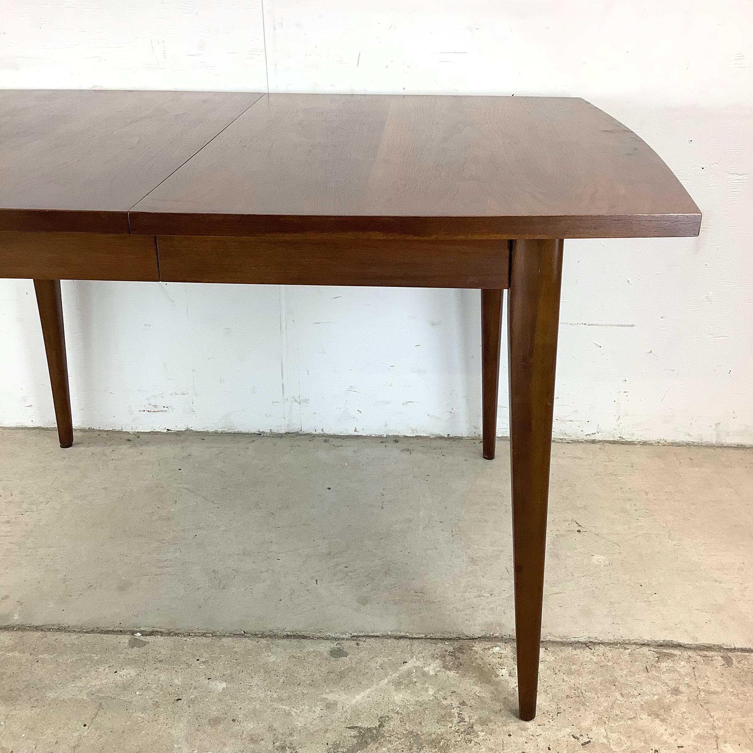 American Mid-Century Walnut Broyhill Saga Dining Table With Leaf For Sale