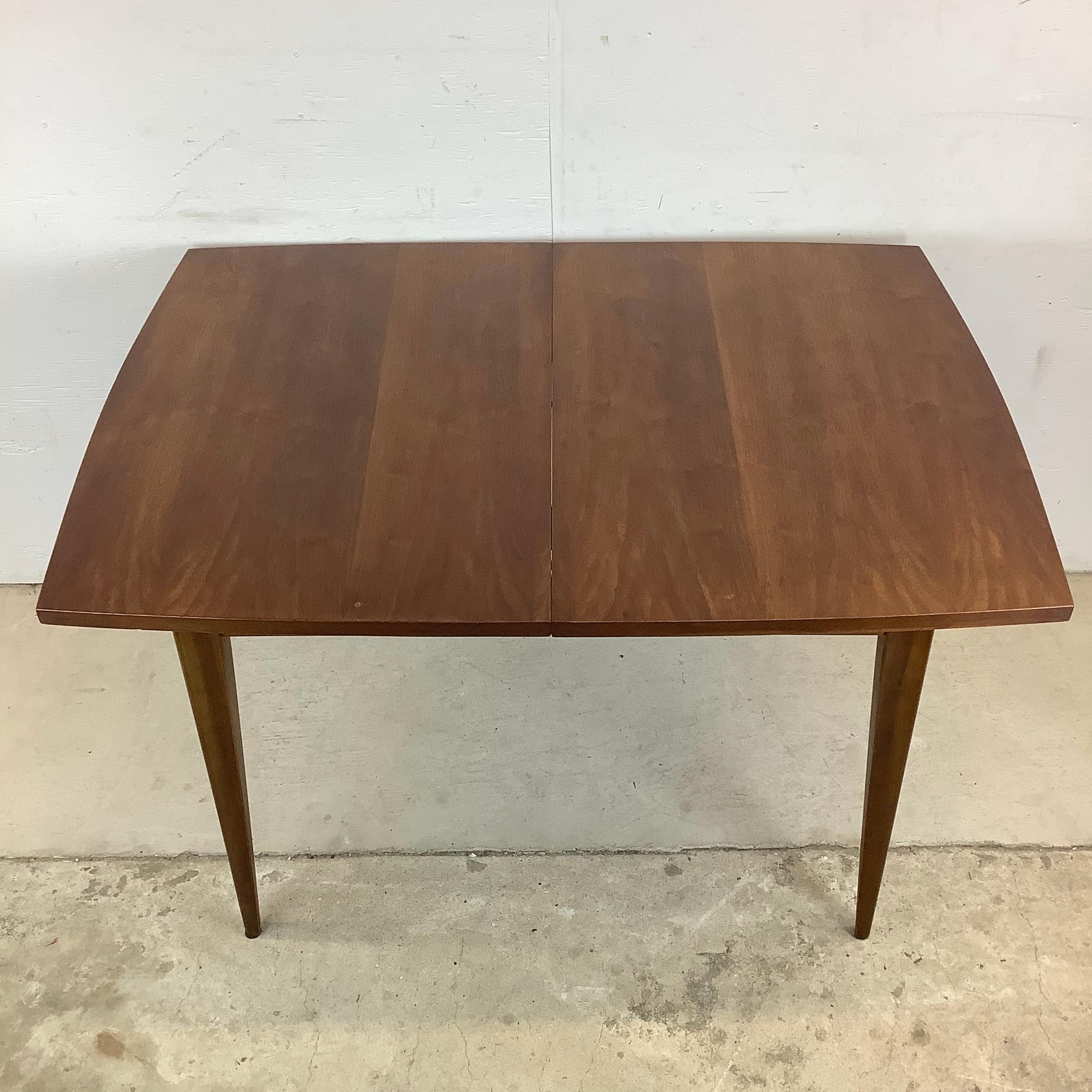 Wood Mid-Century Walnut Broyhill Saga Dining Table With Leaf For Sale