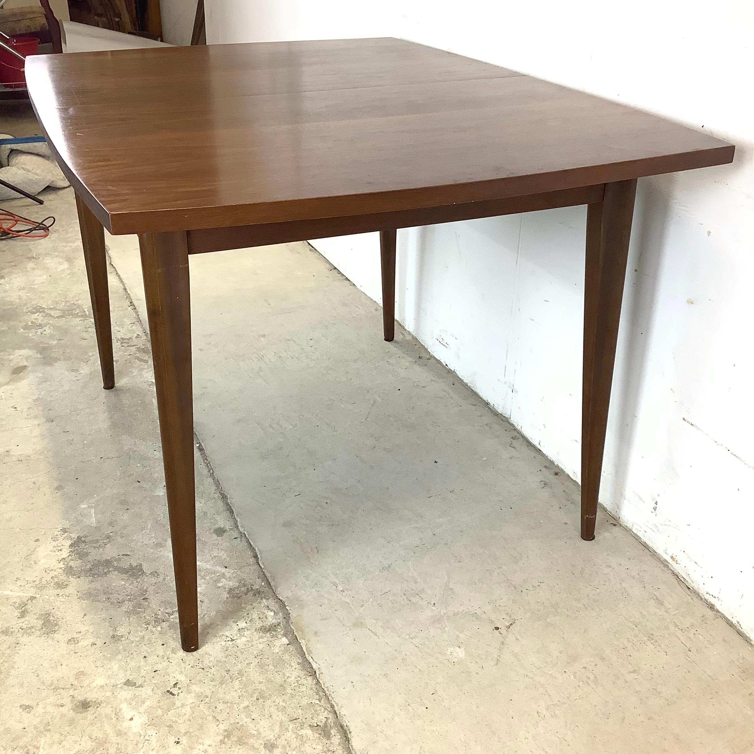 Wood Mid-Century Walnut Broyhill Saga Dining Table With Leaf
