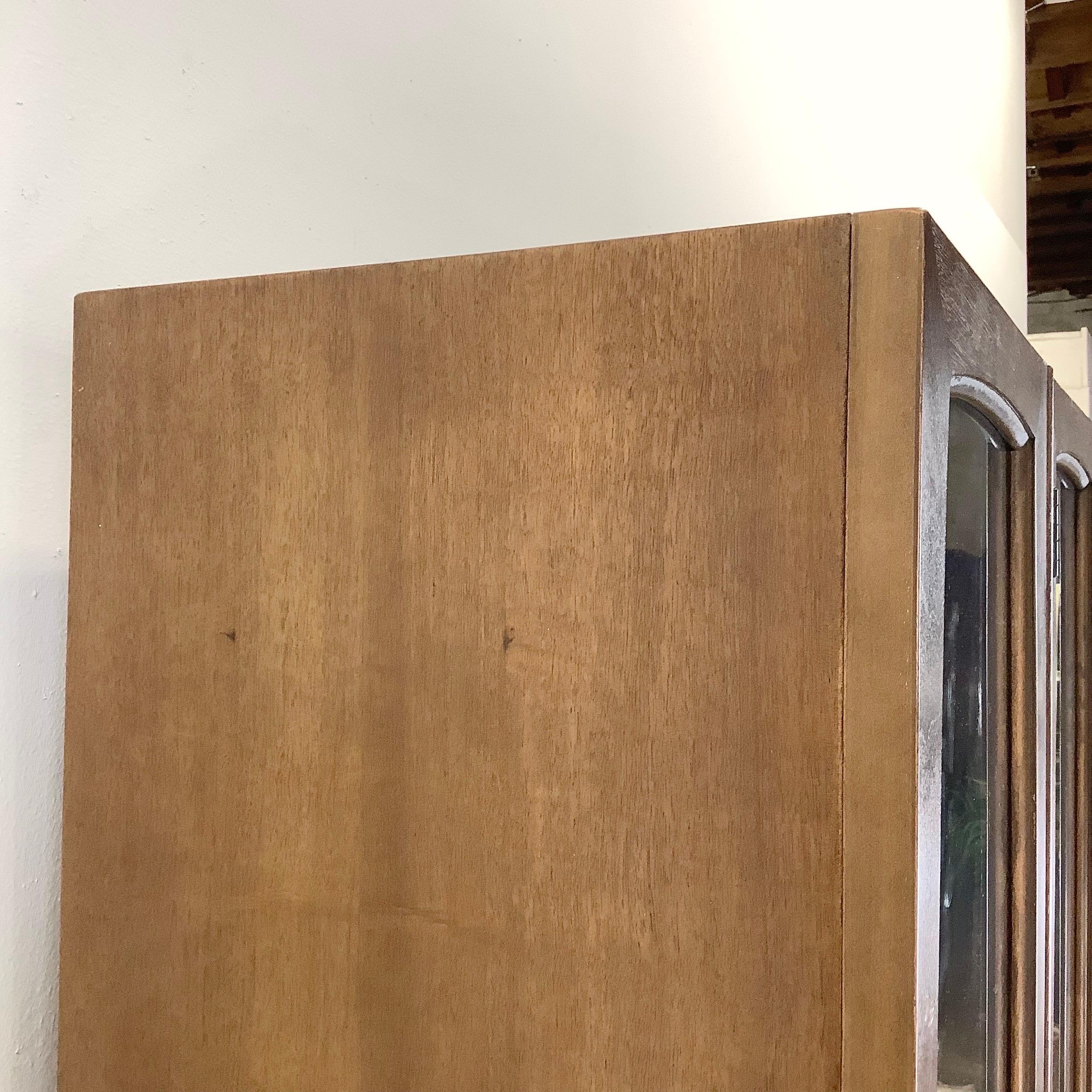 Midcentury Walnut Broyhill Sideboard with Display Cabinet 4