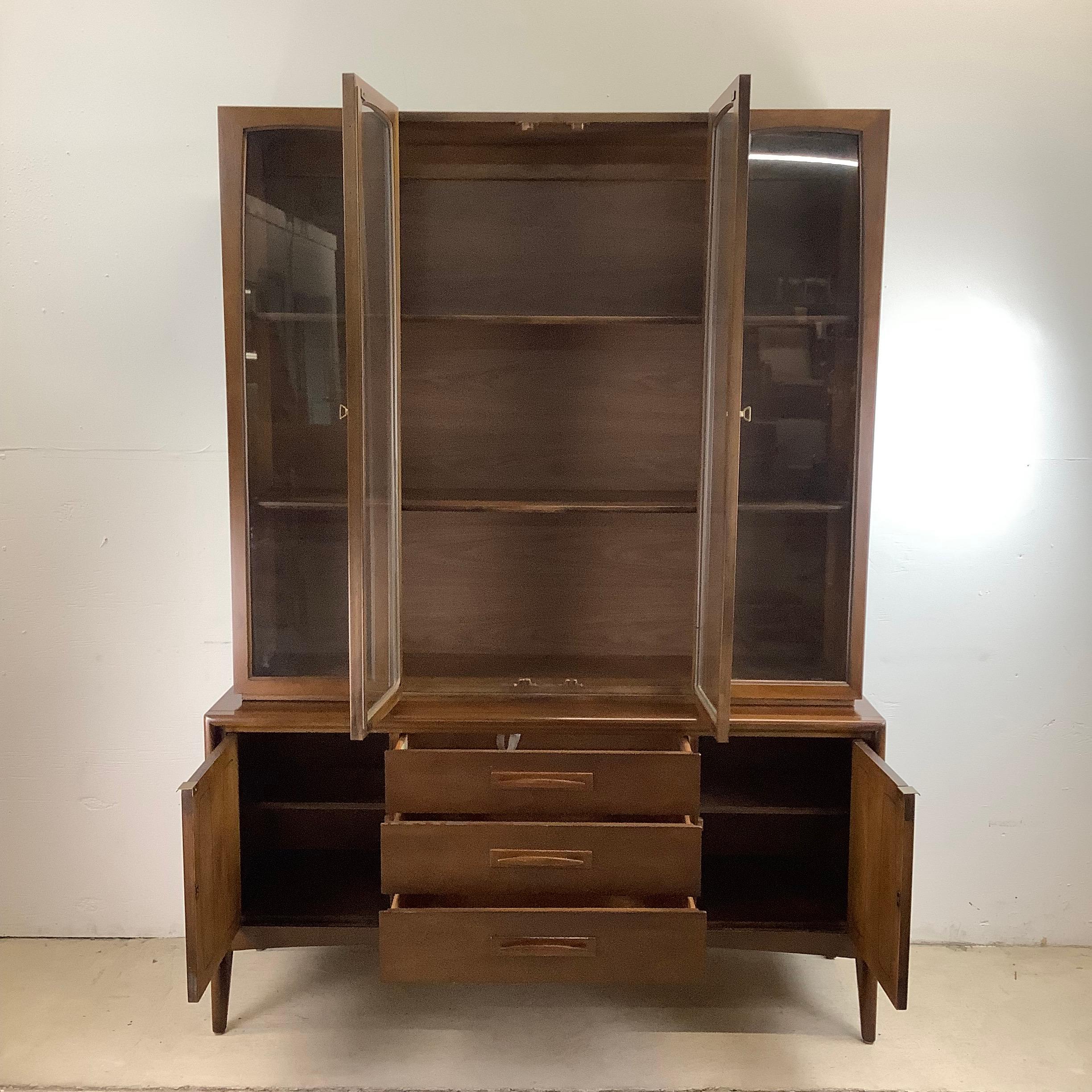Other Mid-Century Walnut Broyhill Sideboard with Display Cabinet