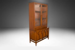 Mid-Century Walnut Buffet China Cabinet Broyhill Brasilia
