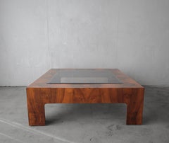 Mid Century Walnut Burl Coffee Table by Milo Baughman