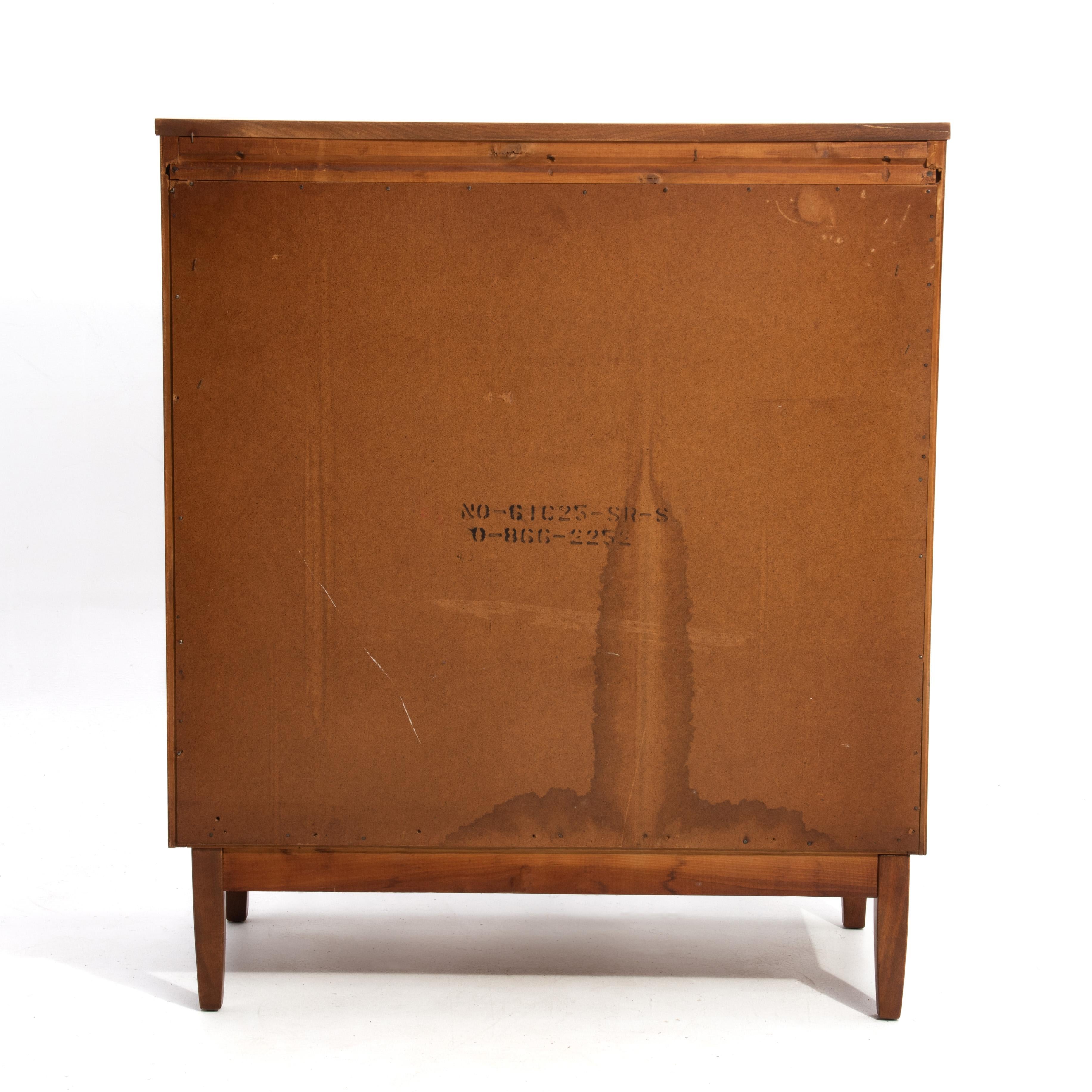 Mid-Century Walnut Burl Highboy Bachelors Chest Unmarked American Modern In Good Condition In Forest Grove, PA
