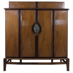 Mid Century Walnut & Burl Highboy Chest Dresser by Helen & Hobey Baker, c1960s