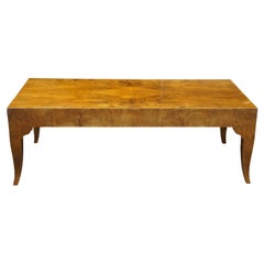 Mid Century Walnut Burl Italian Coffee Cocktail Table Rectangular MCM