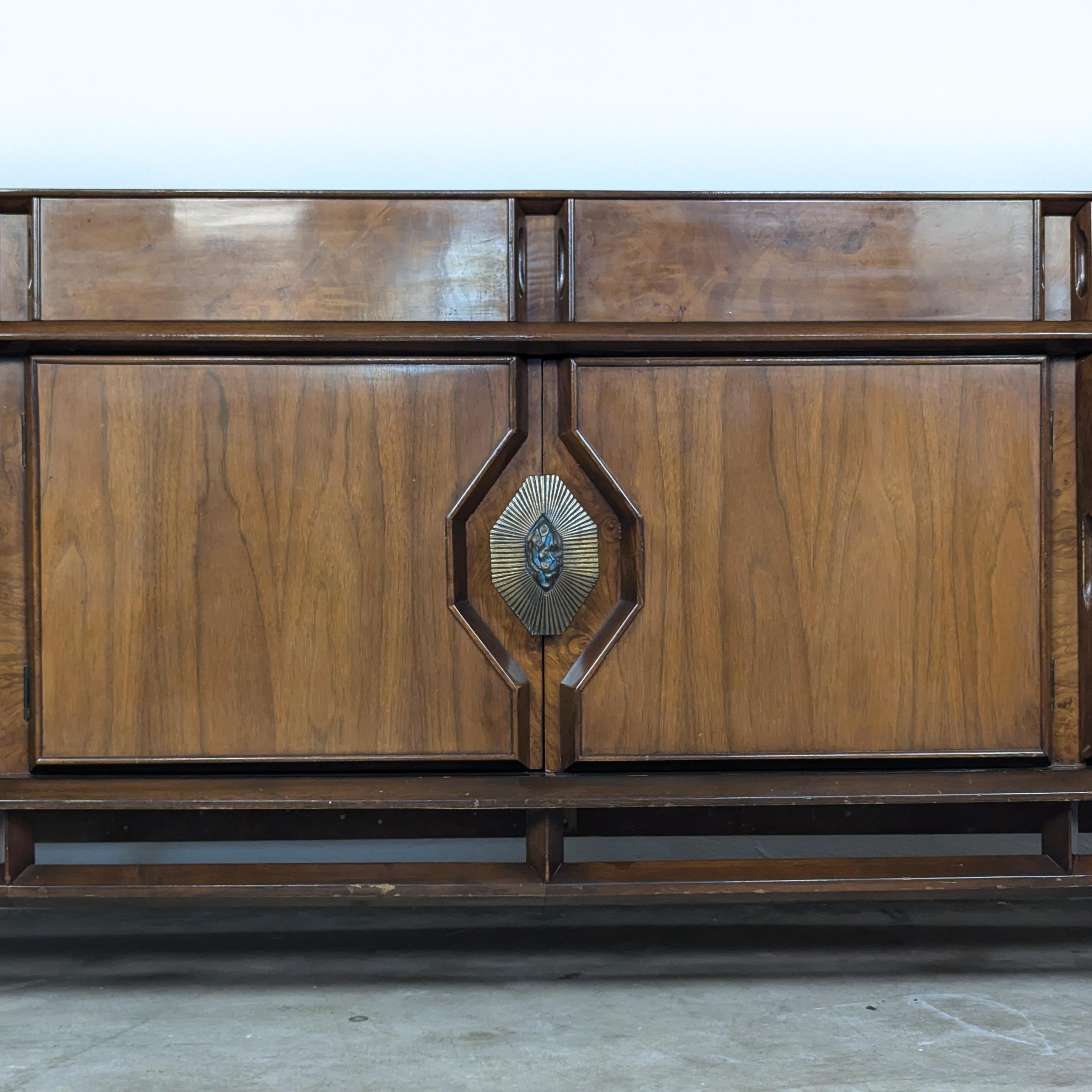 Mid-Century Modern Mid Century Walnut & Burl Lowboy Credenza/Buffet by Helen & Hobey Baker, c1960s
