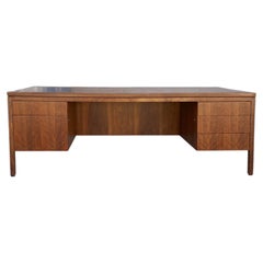 Mid-Century Walnut & Burl Wood Executive Desk by Hiebert, 1960s