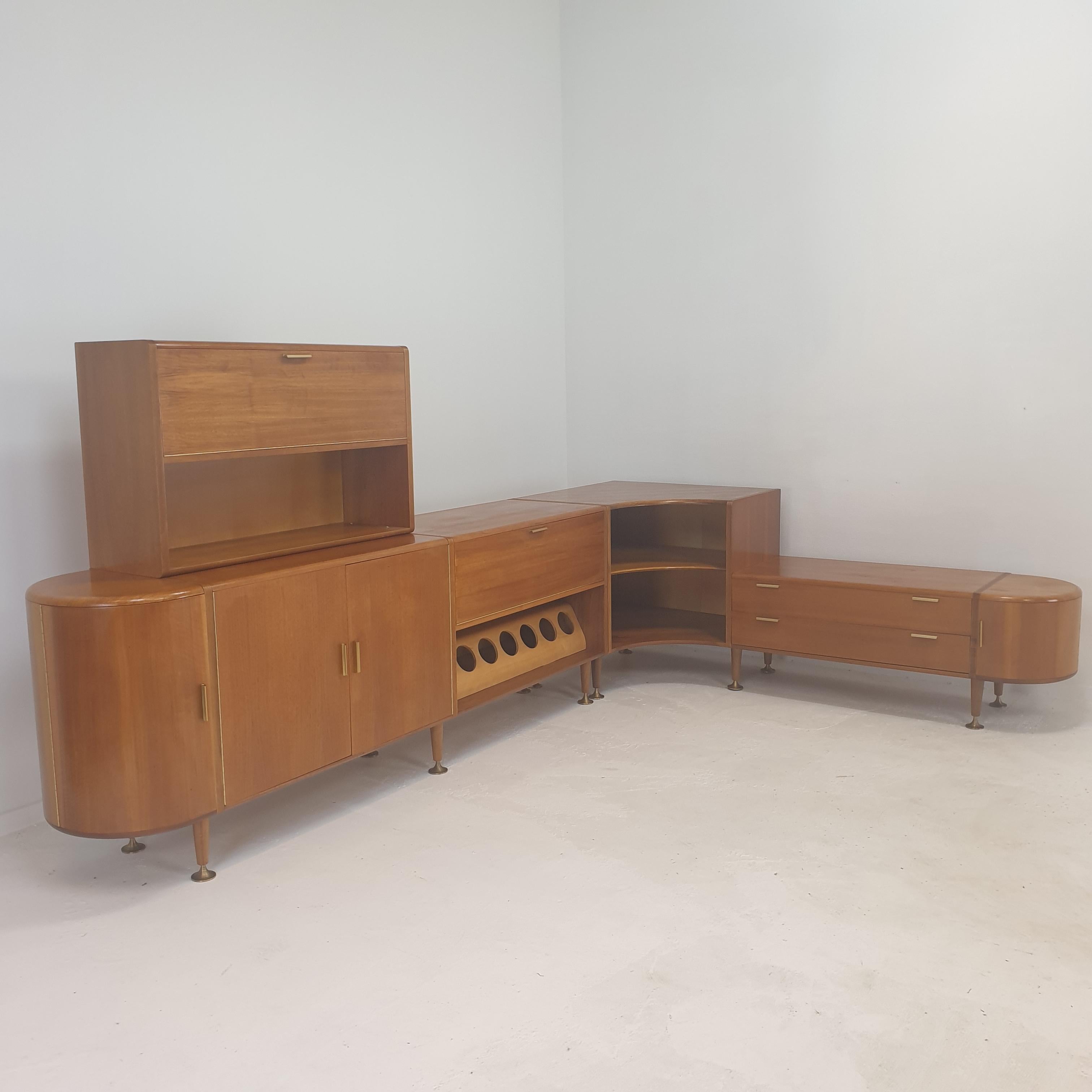Mid-Century Modern Mid-Century Walnut Cabinet and Sideboard by A.A. Patijn for Zijlstra, 1950's For Sale