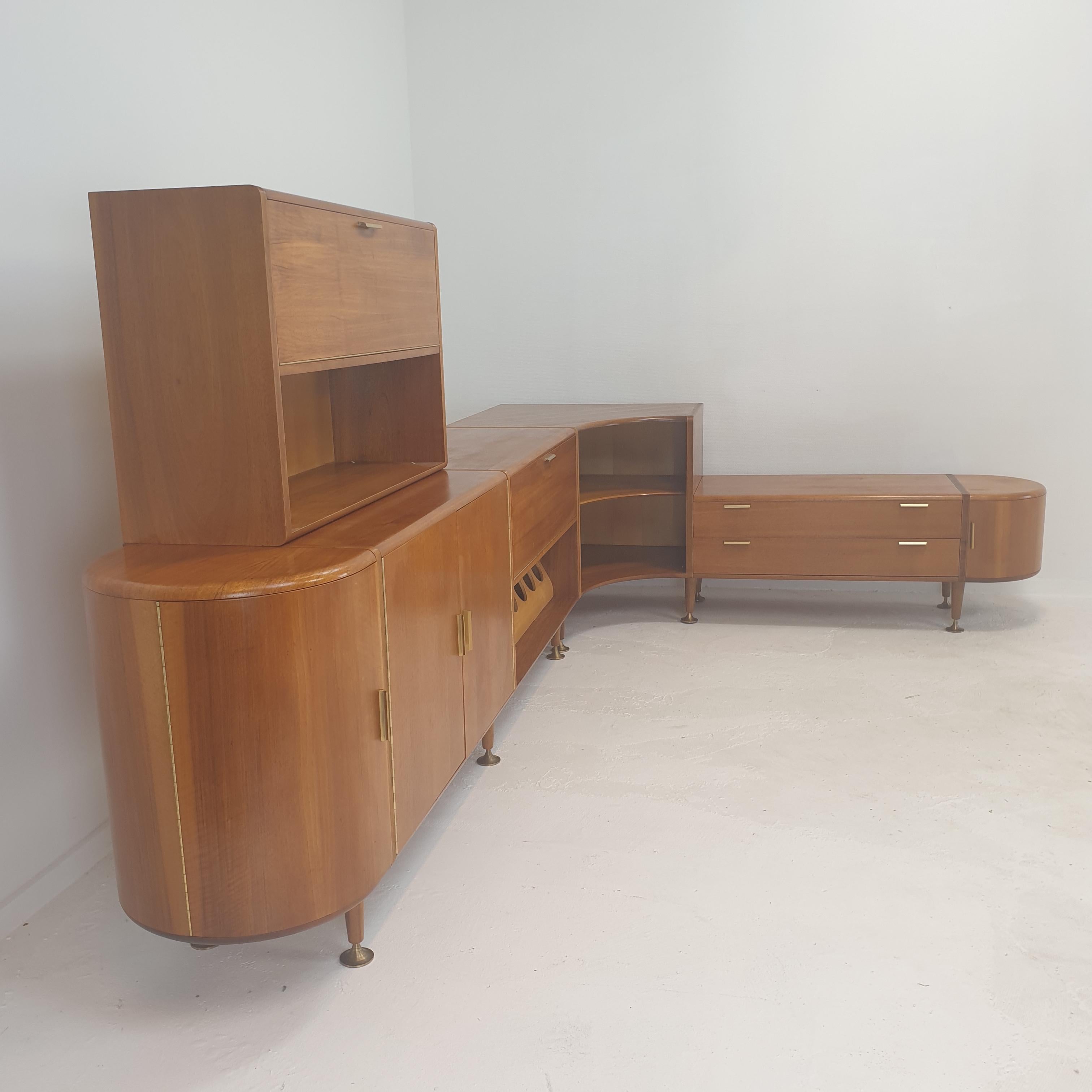 Dutch Mid-Century Walnut Cabinet and Sideboard by A.A. Patijn for Zijlstra, 1950's For Sale
