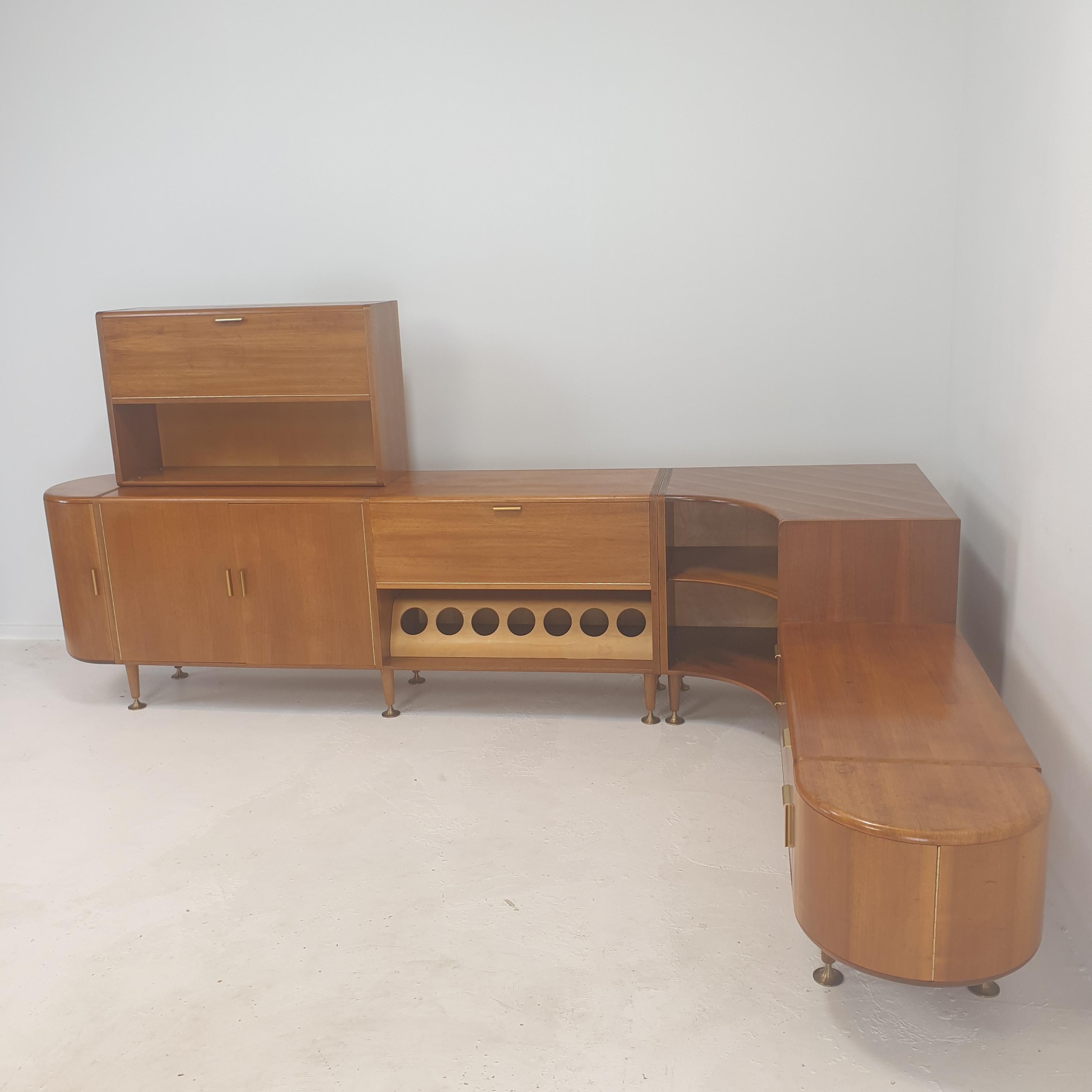 Mid-20th Century Mid-Century Walnut Cabinet and Sideboard by A.A. Patijn for Zijlstra, 1950's For Sale