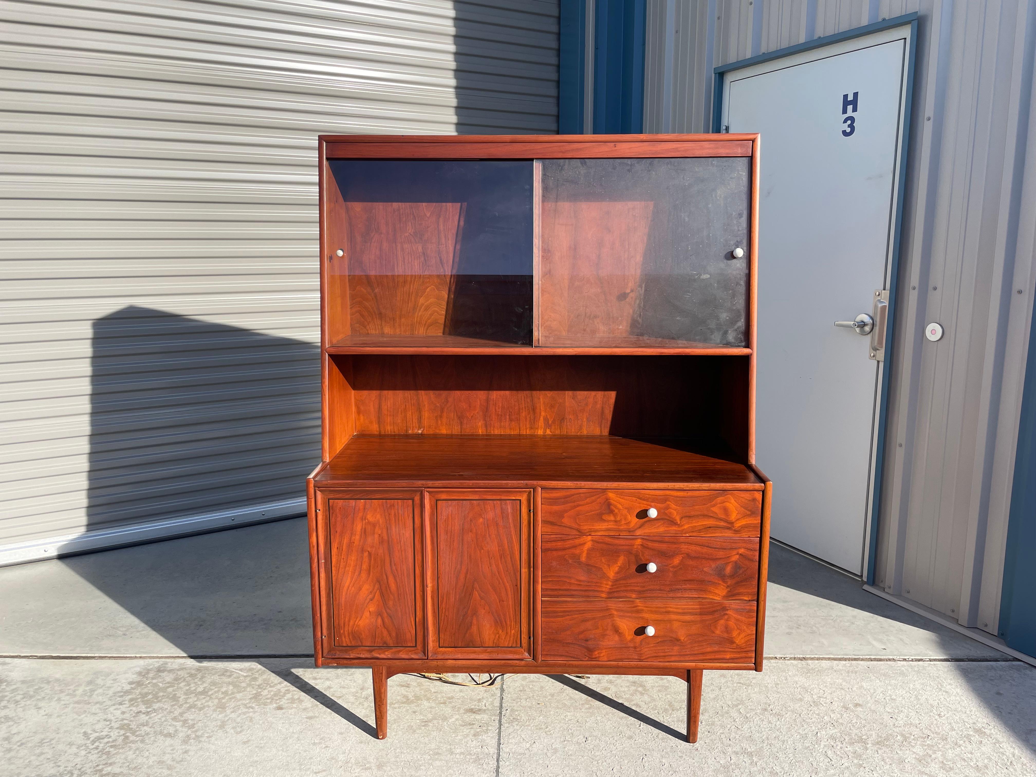 American Midcentury Walnut Cabinet by Kipp Stewart for Drexel For Sale